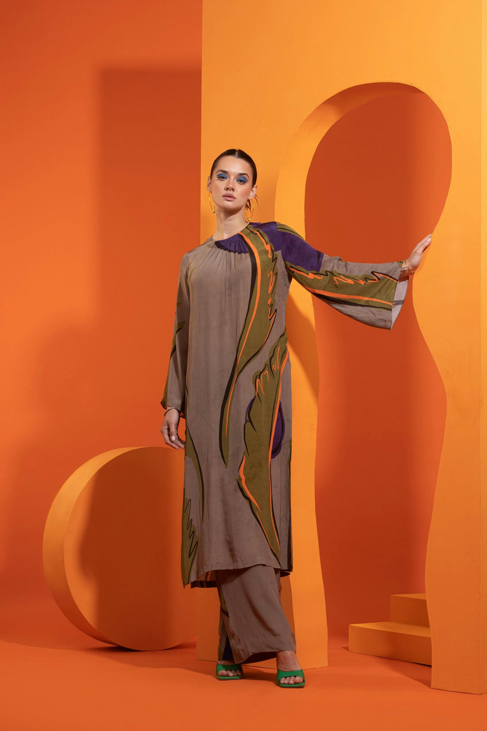 HEAD OVER HEELS -Bell Sleeved Kurta With Pants, a product by Nautanky