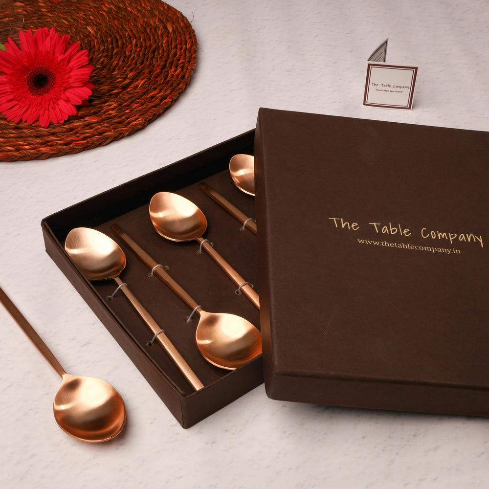 The Classic Rose Gold Dining Spoon - Set of 6, a product by The Table Company