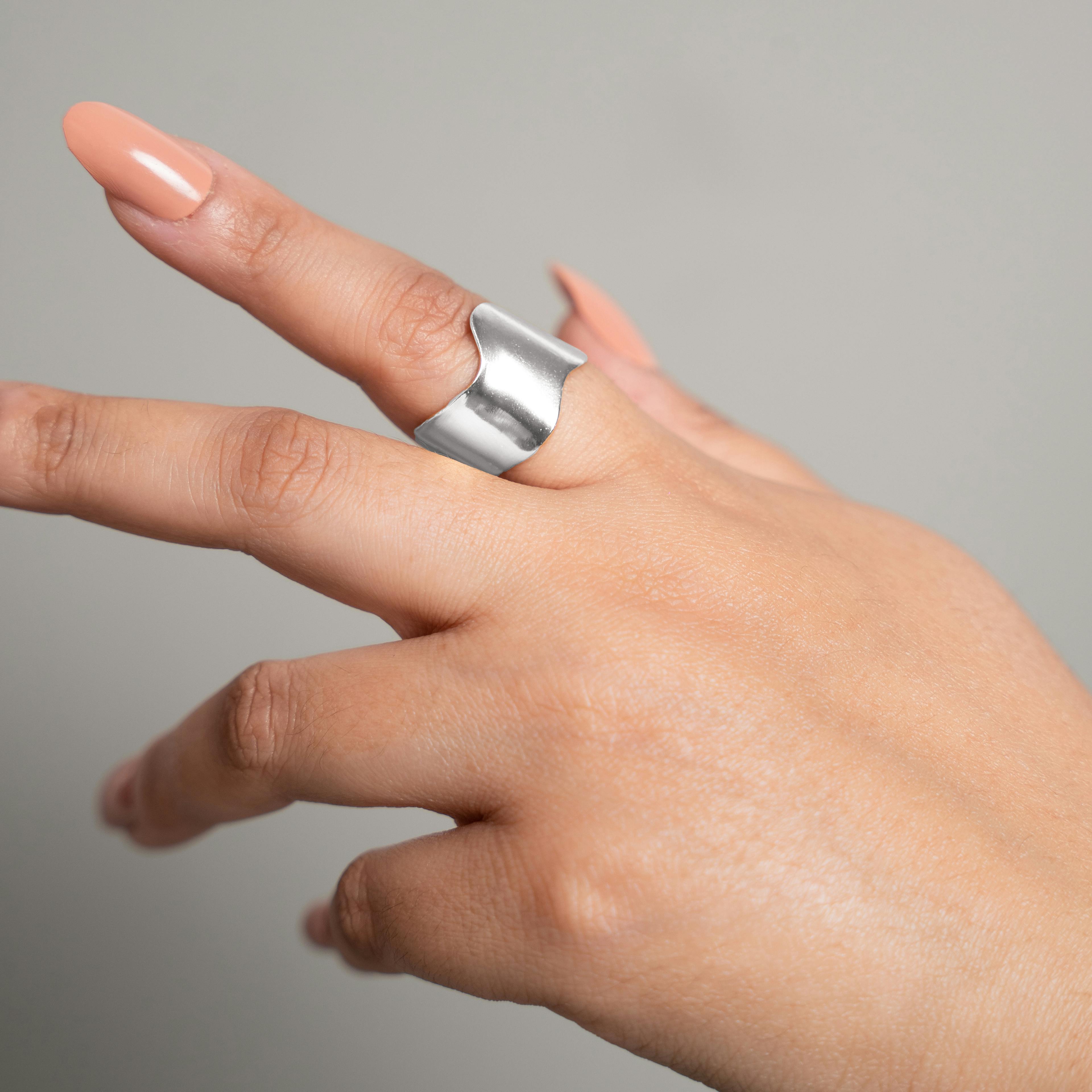 Thumbnail preview #2 for MINI ROLLER COASTER RING SILVER TONE 