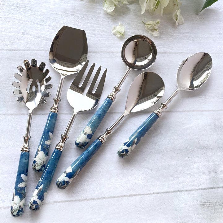 Serving Spoons, Set Of 6 - Ceylon Dusk, a product by Faaya Gifting