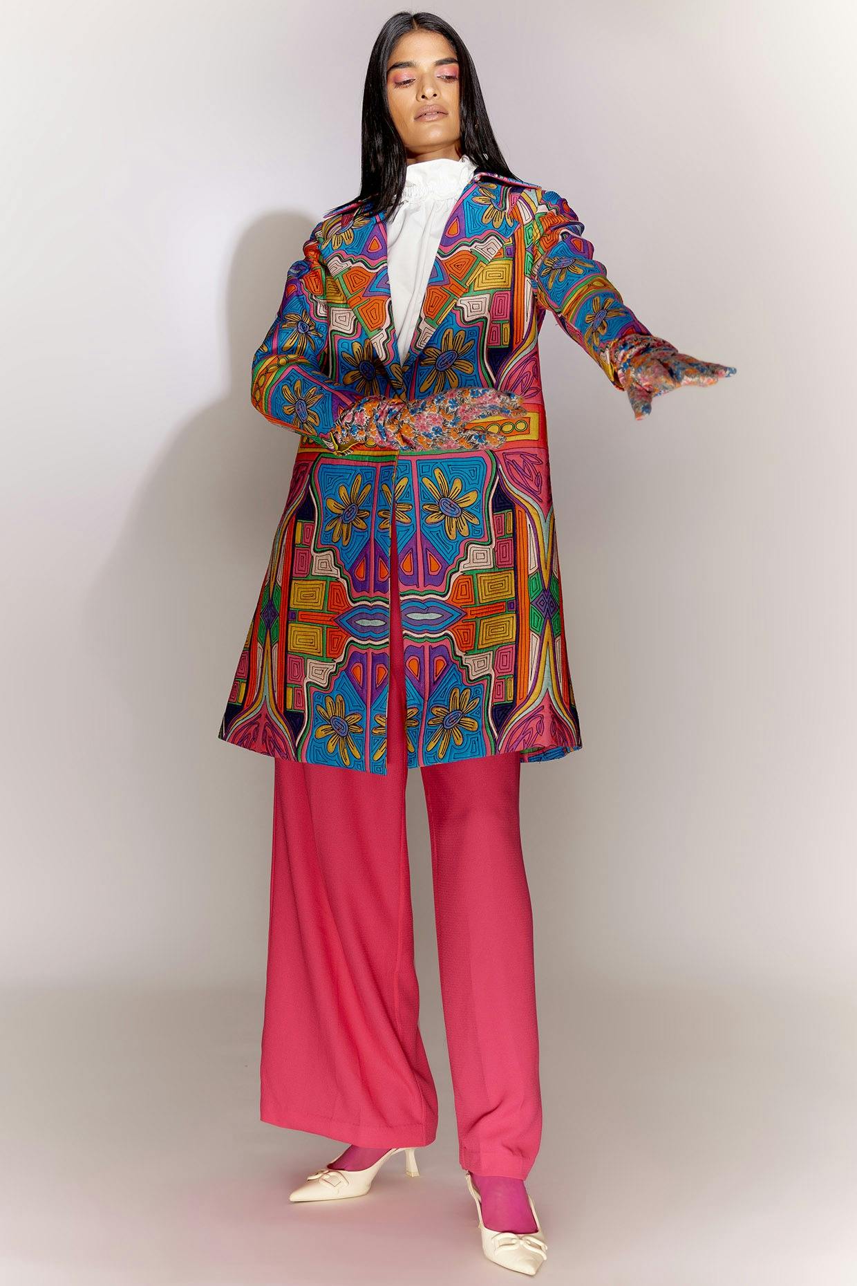 Multi-Colored Viscose Silk Quilted Jacket, a product by Mini Sondhi