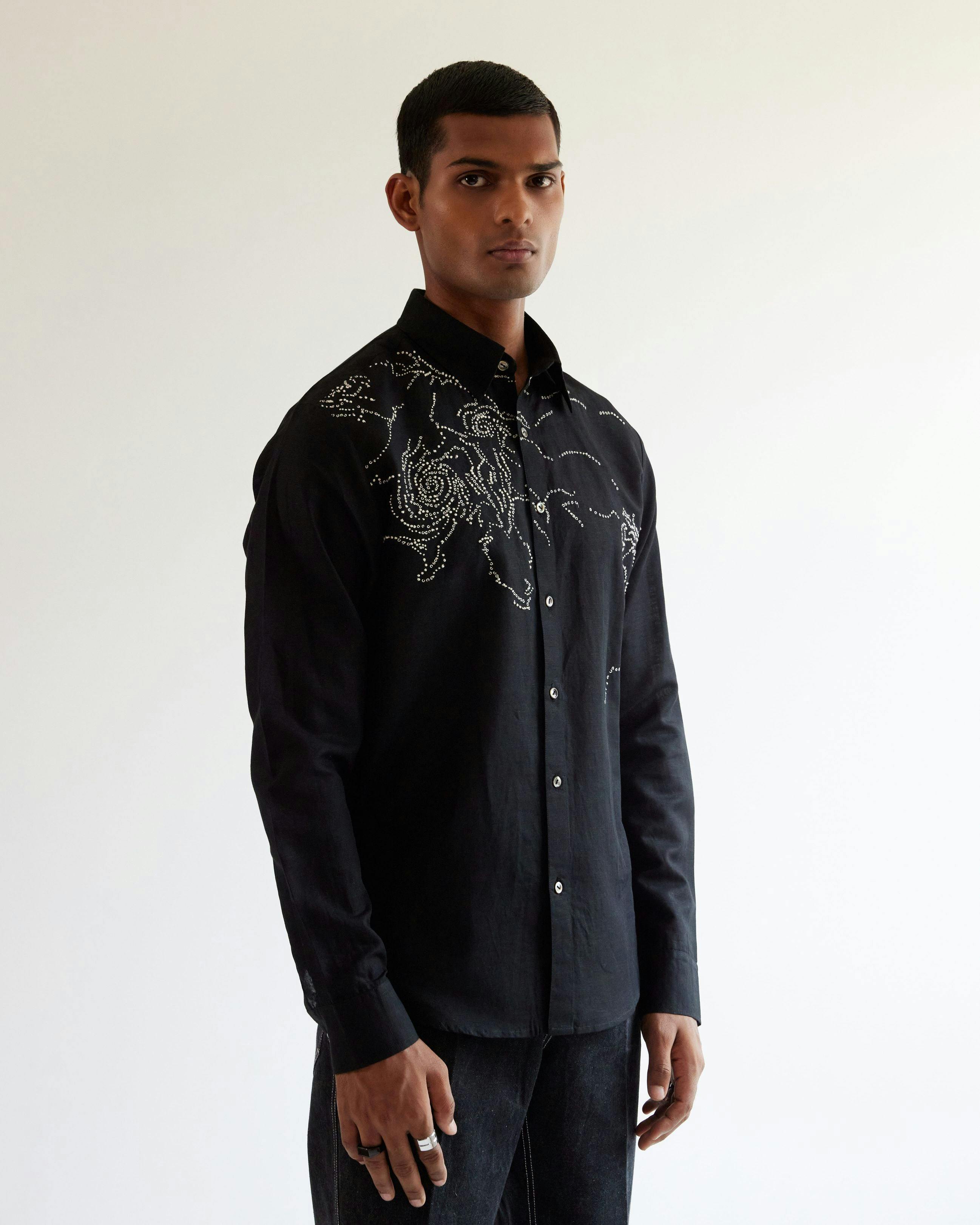Black Hole Embroidered Shirt, a product by Country Made