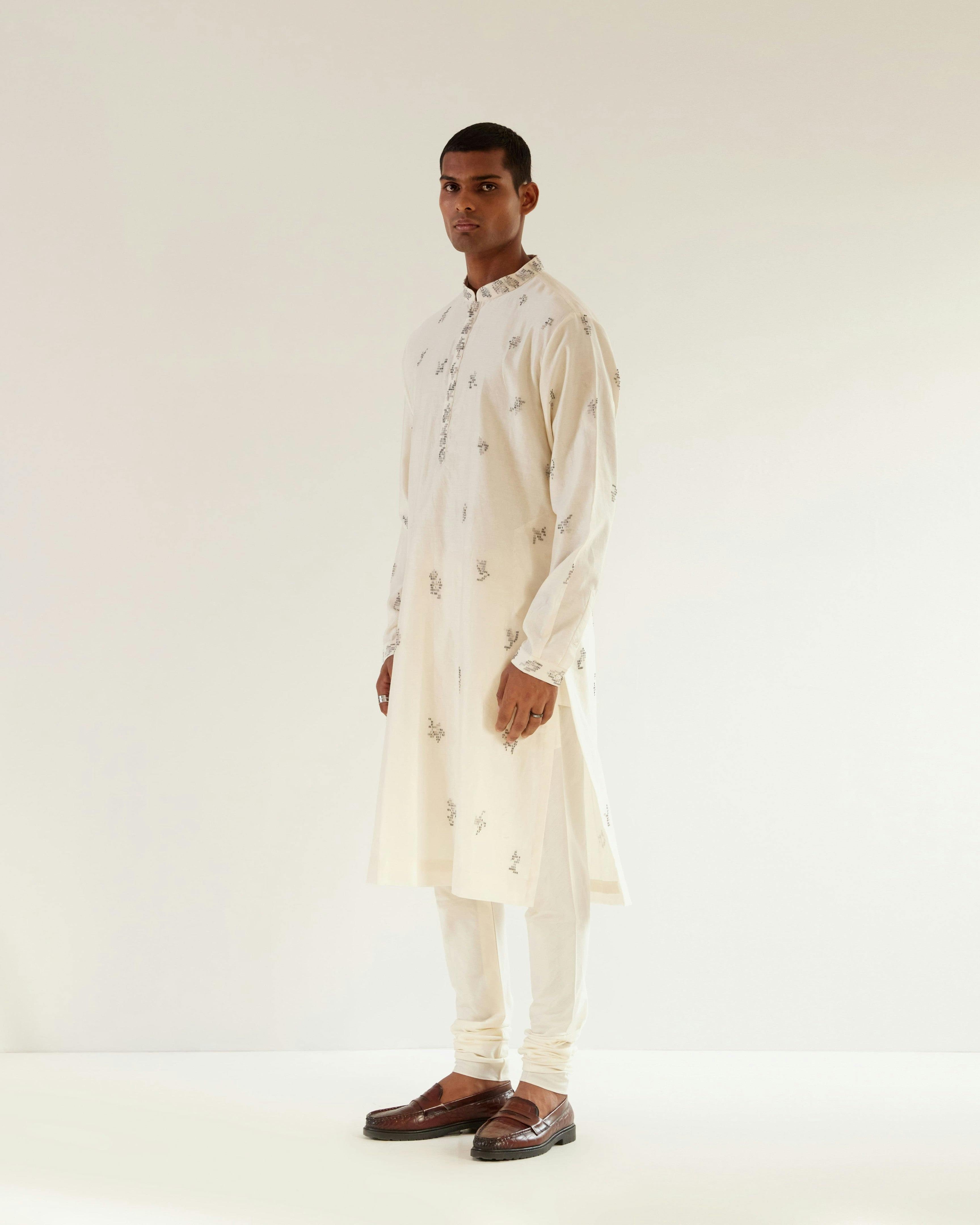 Thumbnail preview #2 for Camo Motif Hand Embroidered Kurta Set