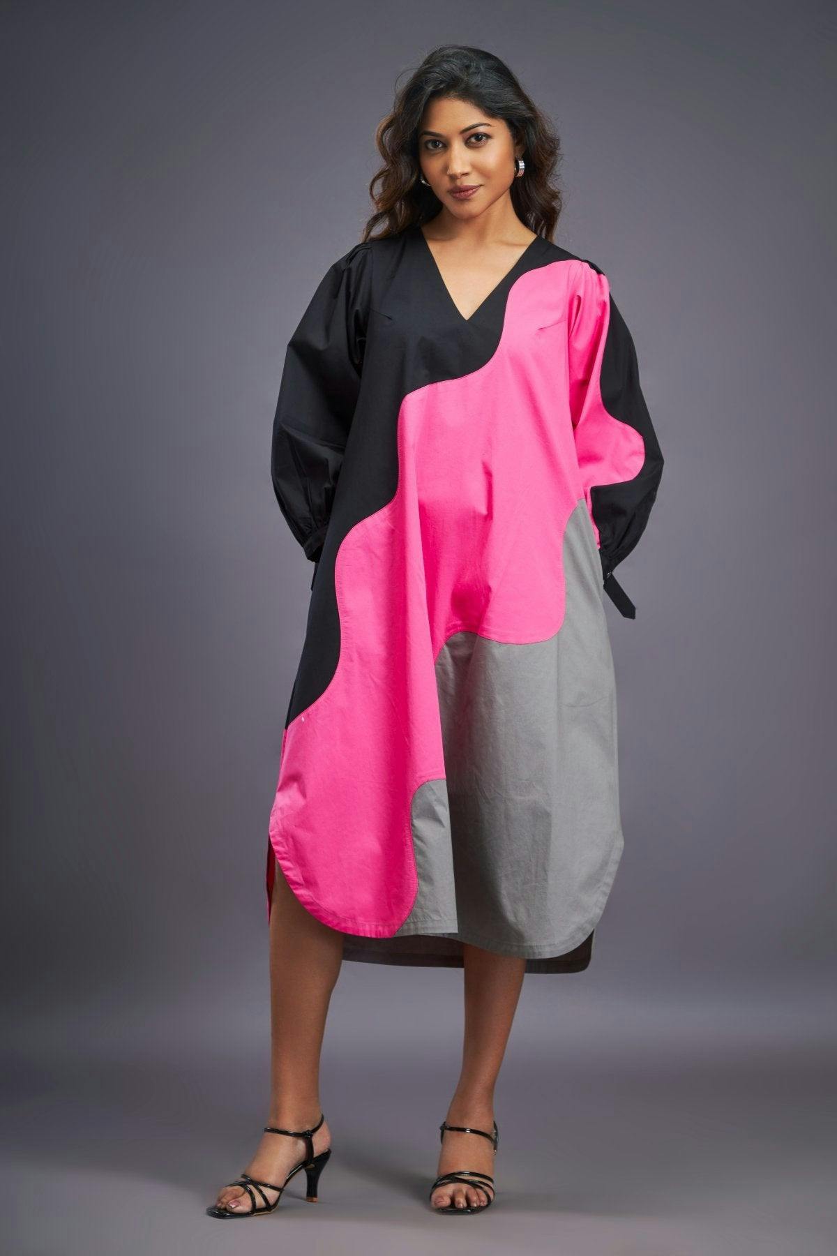Black Pink Oversized Dress, a product by Deepika Arora
