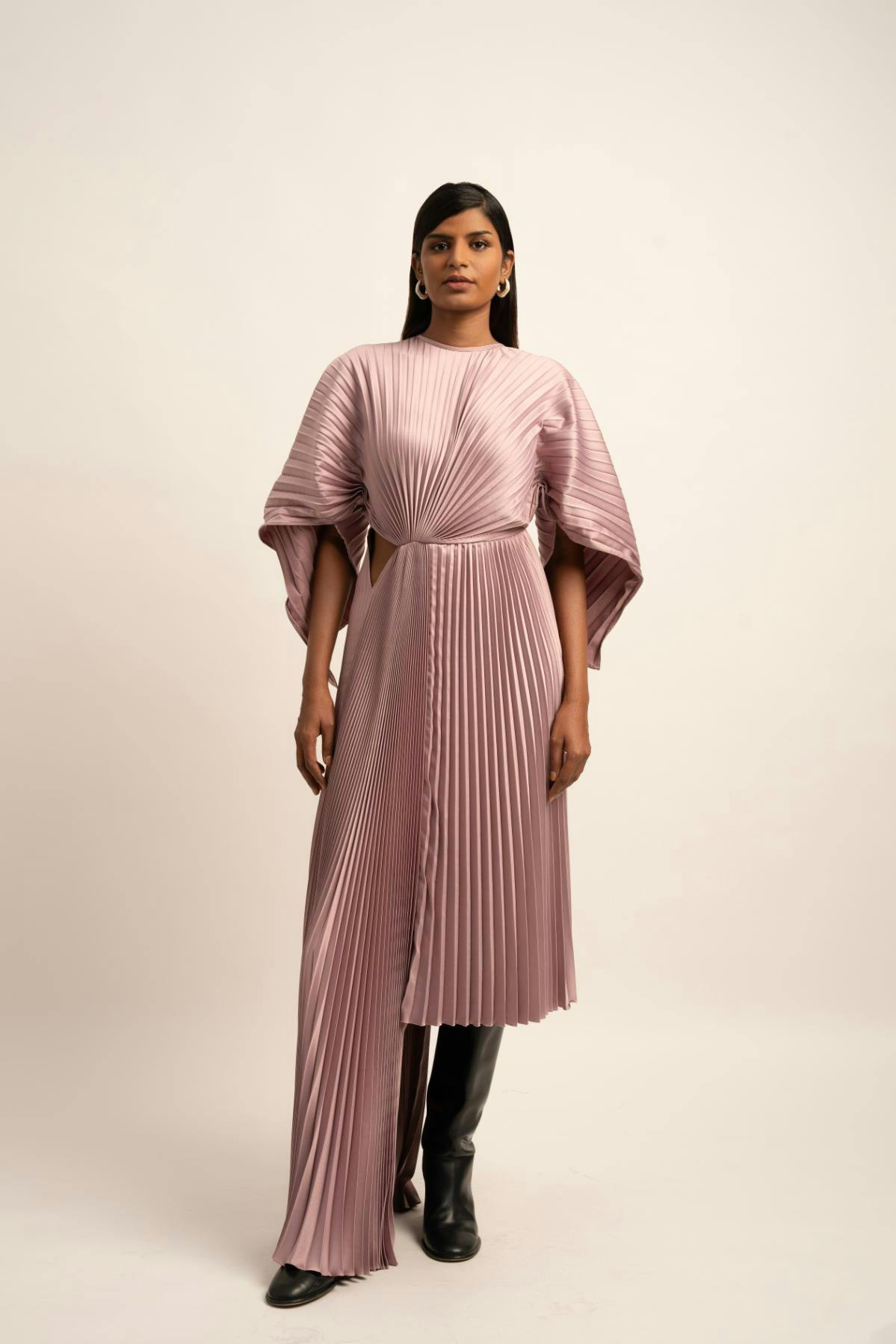 The Sculpted Harmony Pleated Dress, a product by Siddhant Agrawal Label