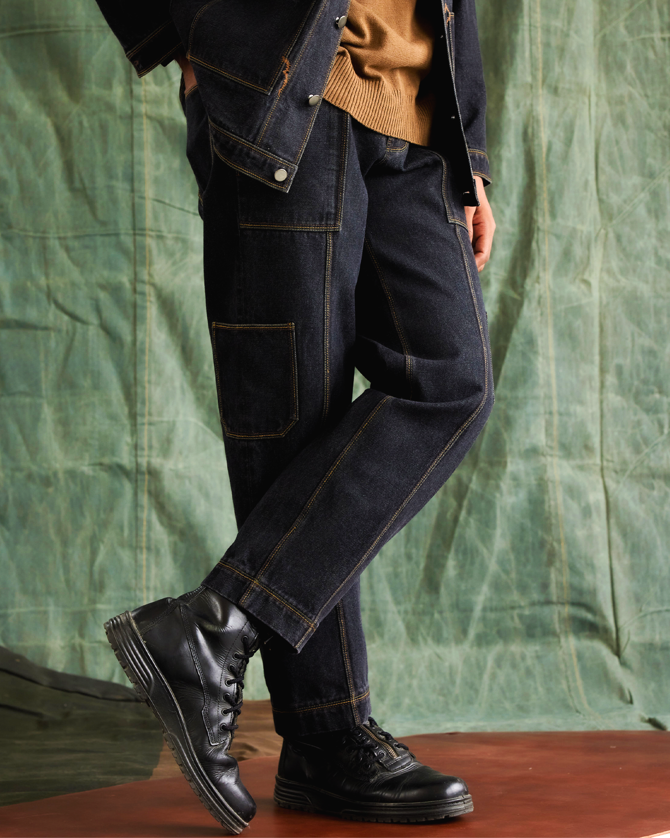 Multi Thread Cargo Denim Trousers, a product by Country Made