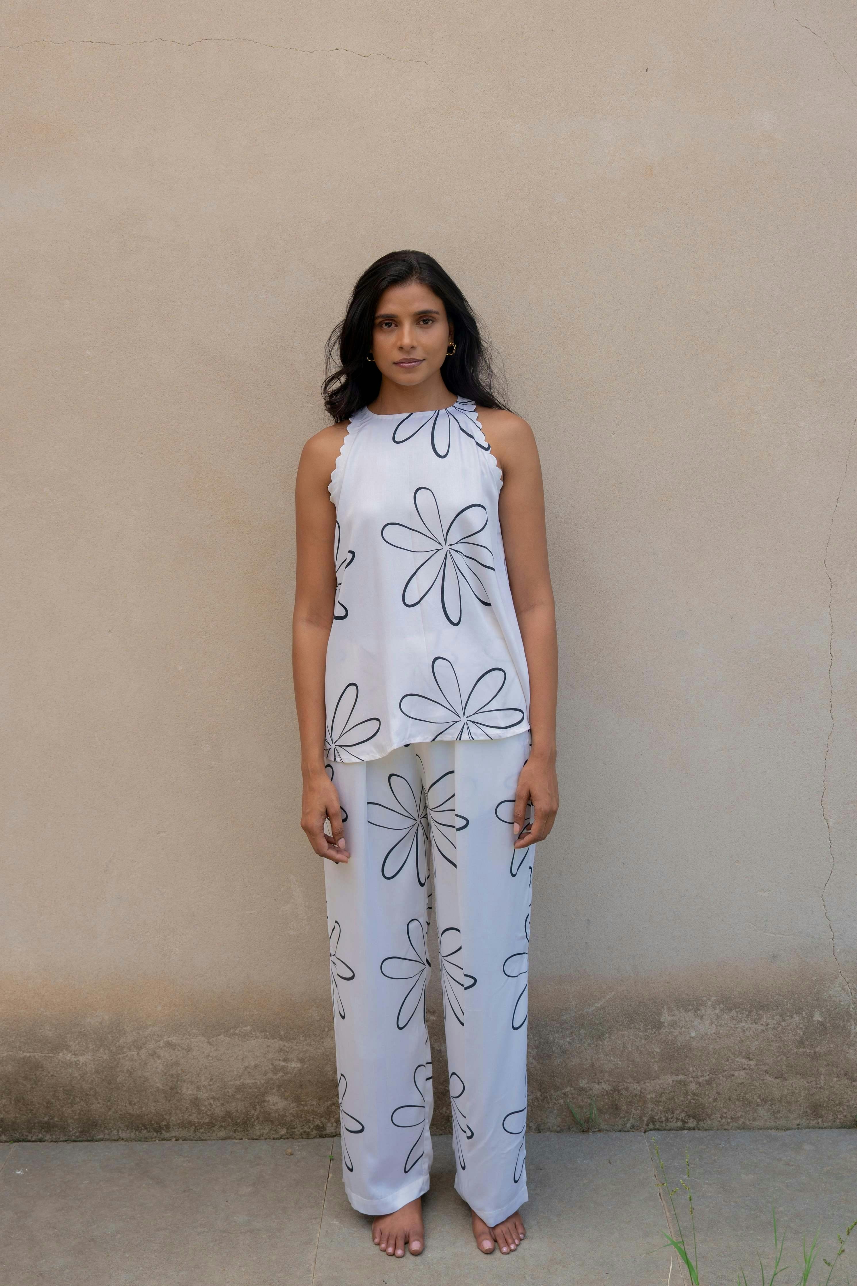Bloom Printed Back Knot Co-Ord, a product by Sleeplove