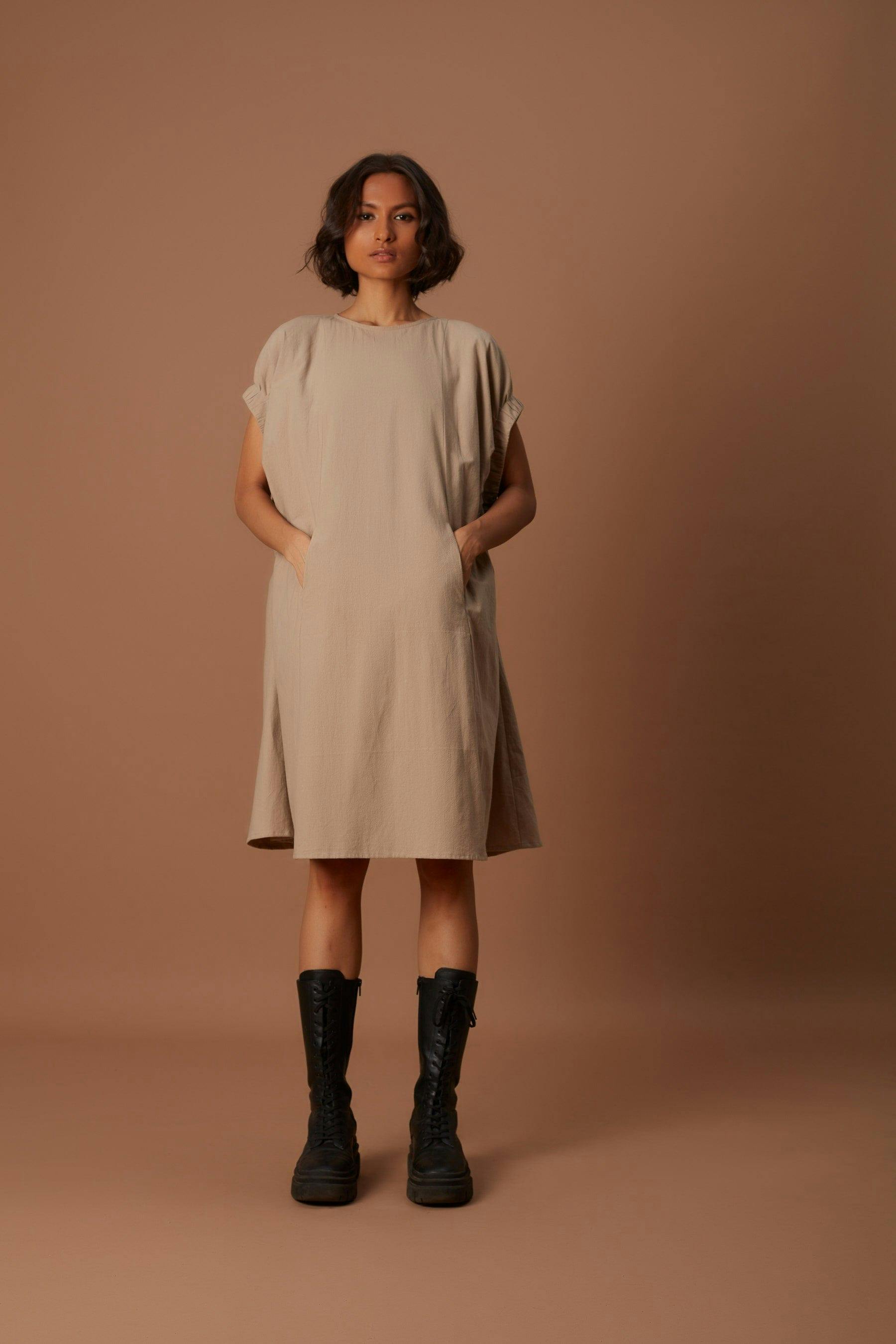 Beige Pocket Dress, a product by Style Mati