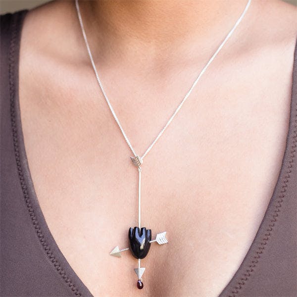 Thumbnail preview #0 for HEART Cupid's Arrow - Black Pendant