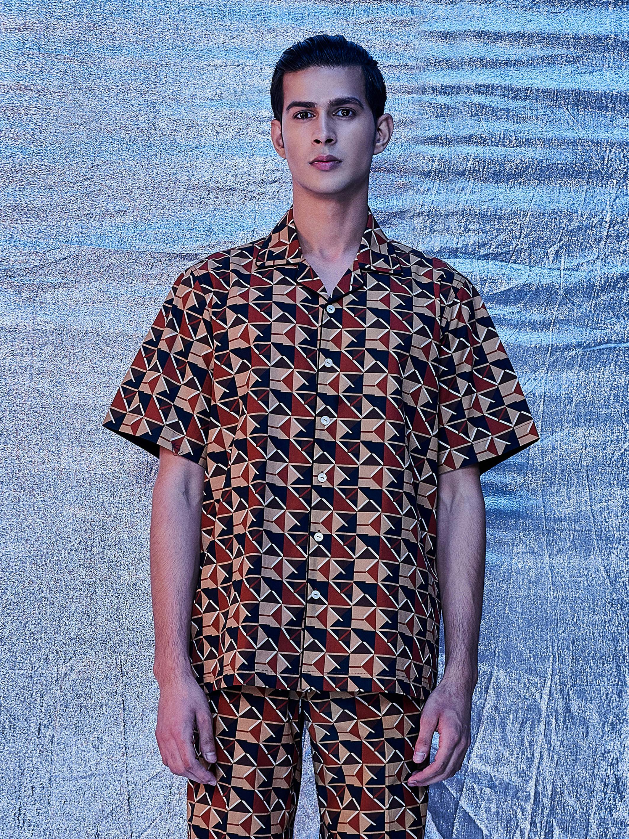 Geo Cheveron Print Shirt, a product by Line Outline