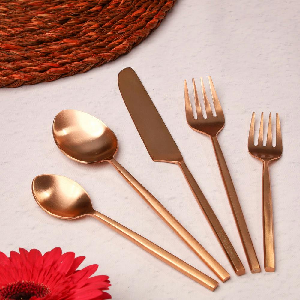 The Classic Rose Gold Cutlery - Set of 30, a product by The Table Company