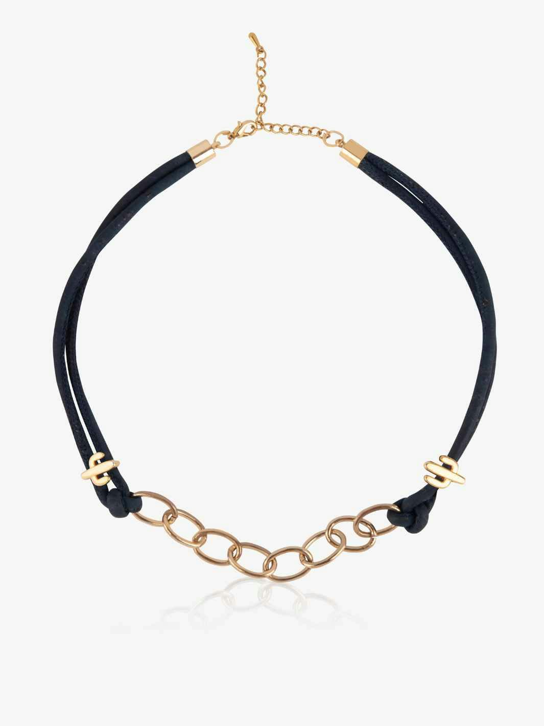 Arizona Bold Gold Necklace in Navy Blue, a product by FOReT®