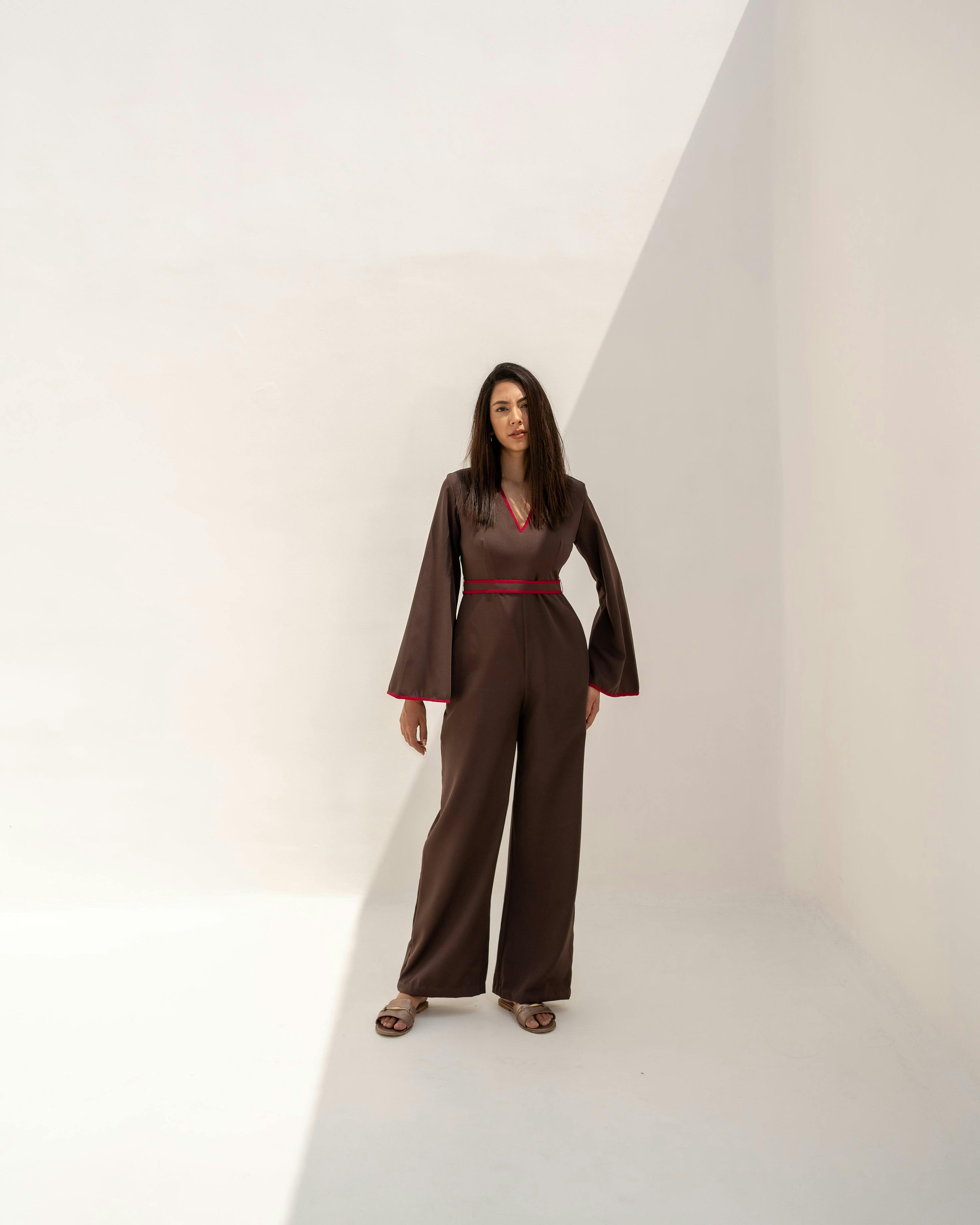 Brown and pink Jumpsuit, a product by Kritika Madan