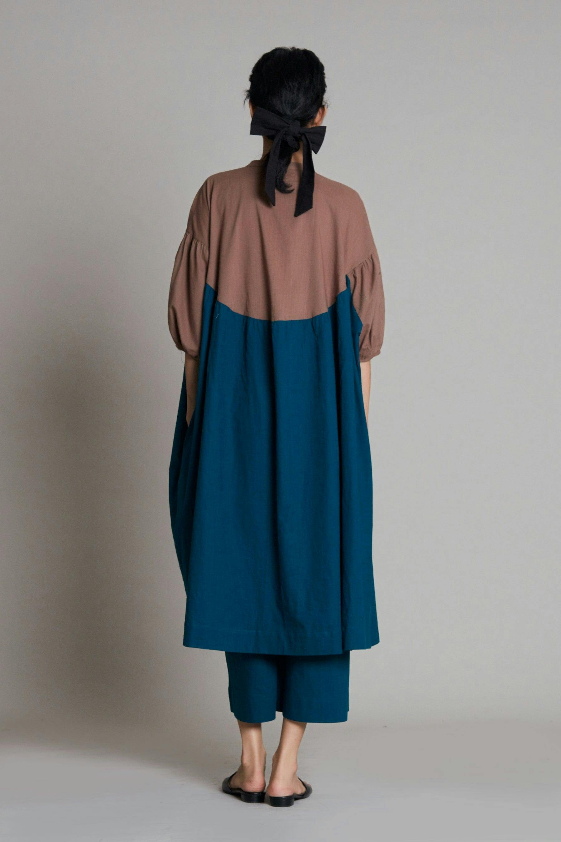 Thumbnail preview #3 for Beige & Teal Blue CB Acra Tunic Set