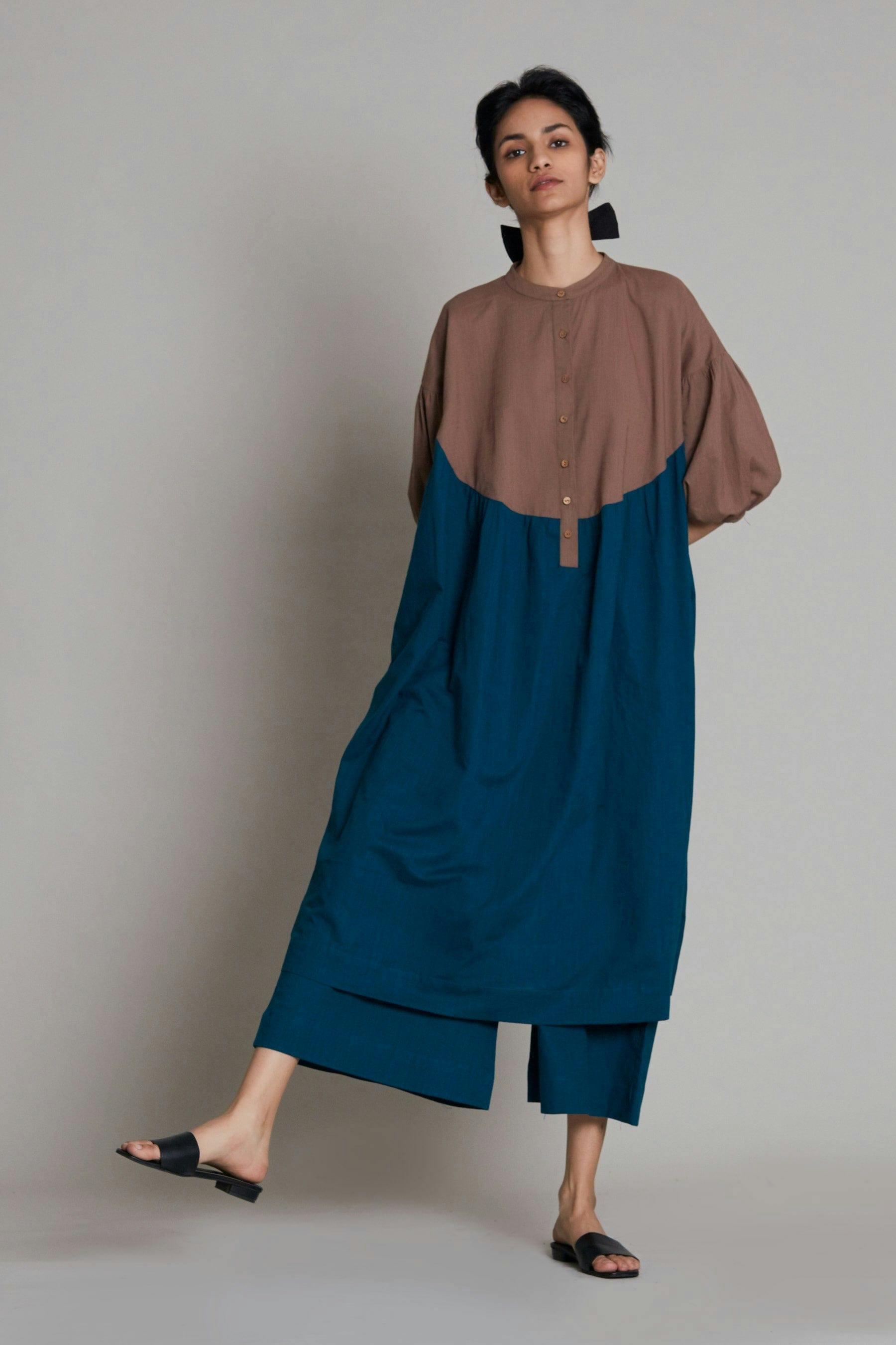 Thumbnail preview #4 for Beige & Teal Blue CB Acra Tunic Set