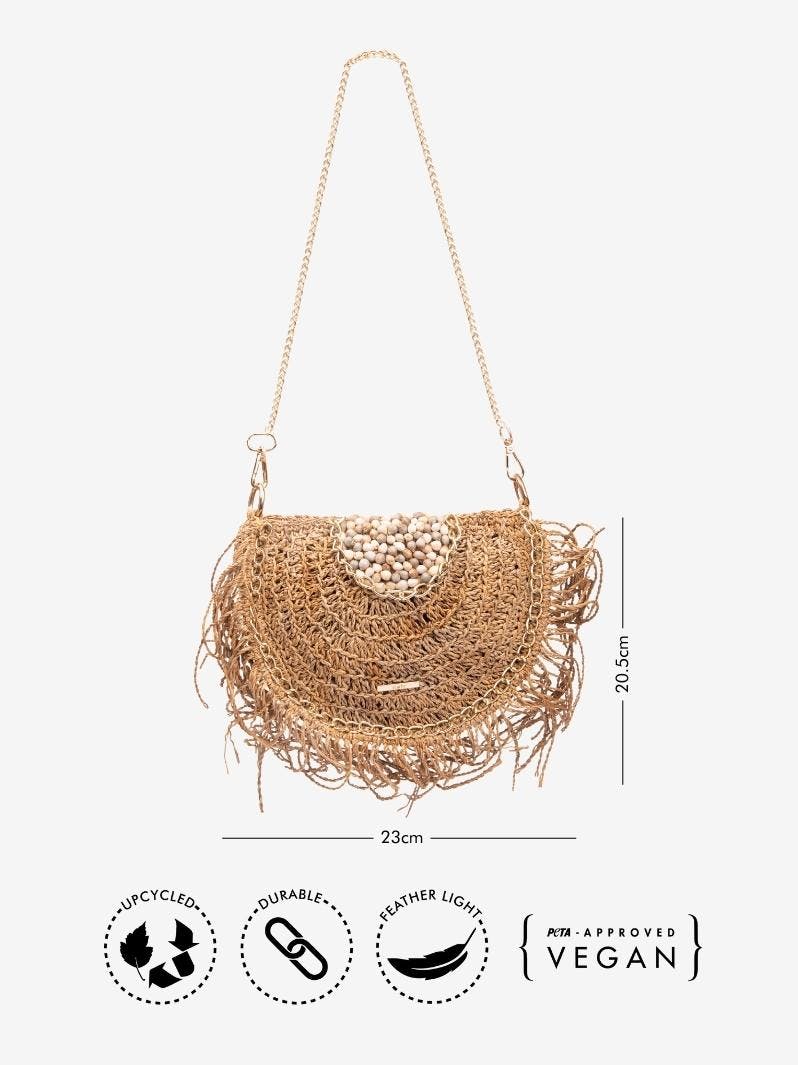 Thumbnail preview #1 for Sunkissed Sling: Woven Banana Bag