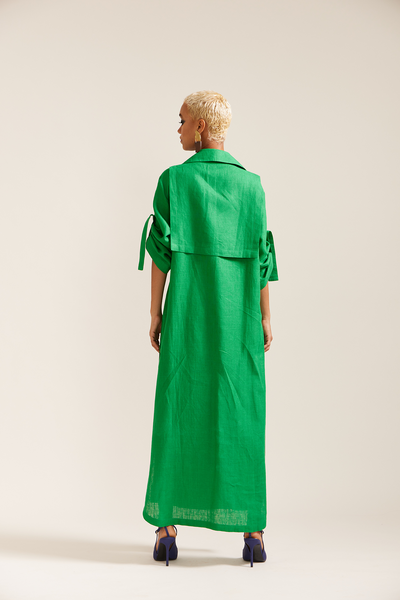 Thumbnail preview #3 for Green Linen Maxi Dress