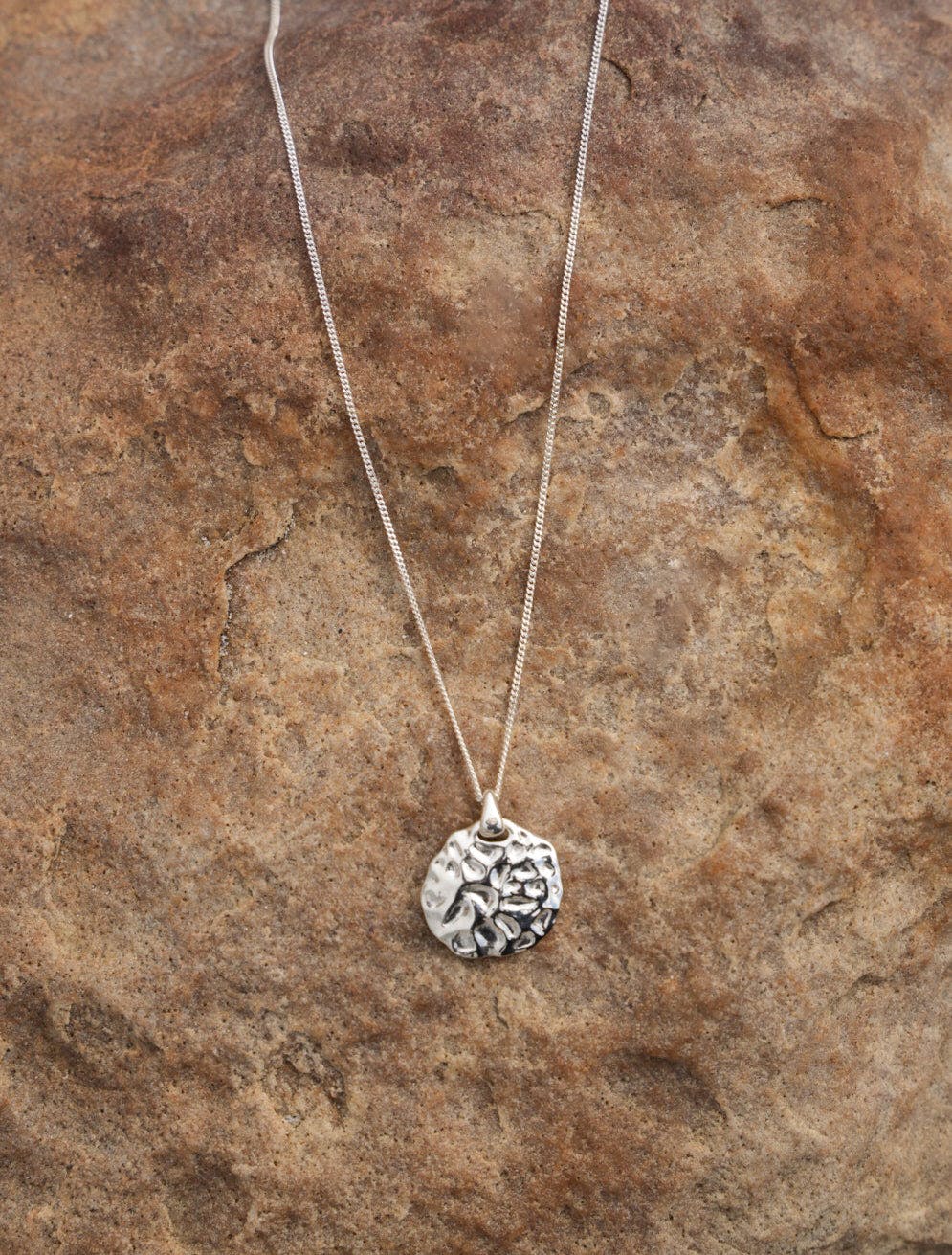 Thumbnail preview #1 for Gina Hammered Organic Necklace Sterling Silver