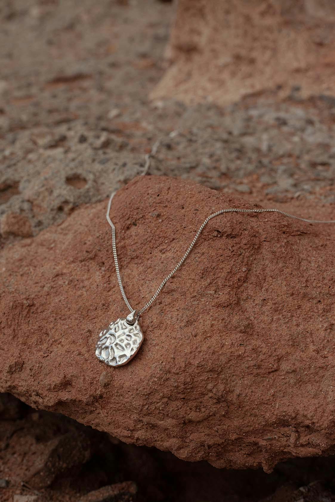 Thumbnail preview #4 for Gina Hammered Organic Necklace Sterling Silver