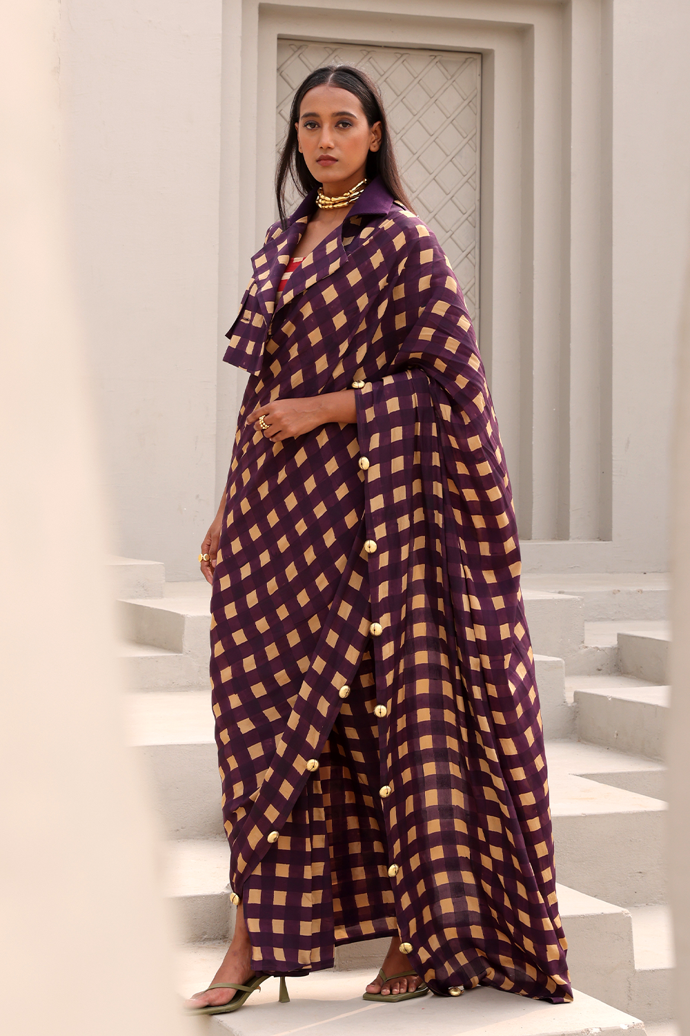 Elsie Pre Draped Saree Set, a product by AAPRO