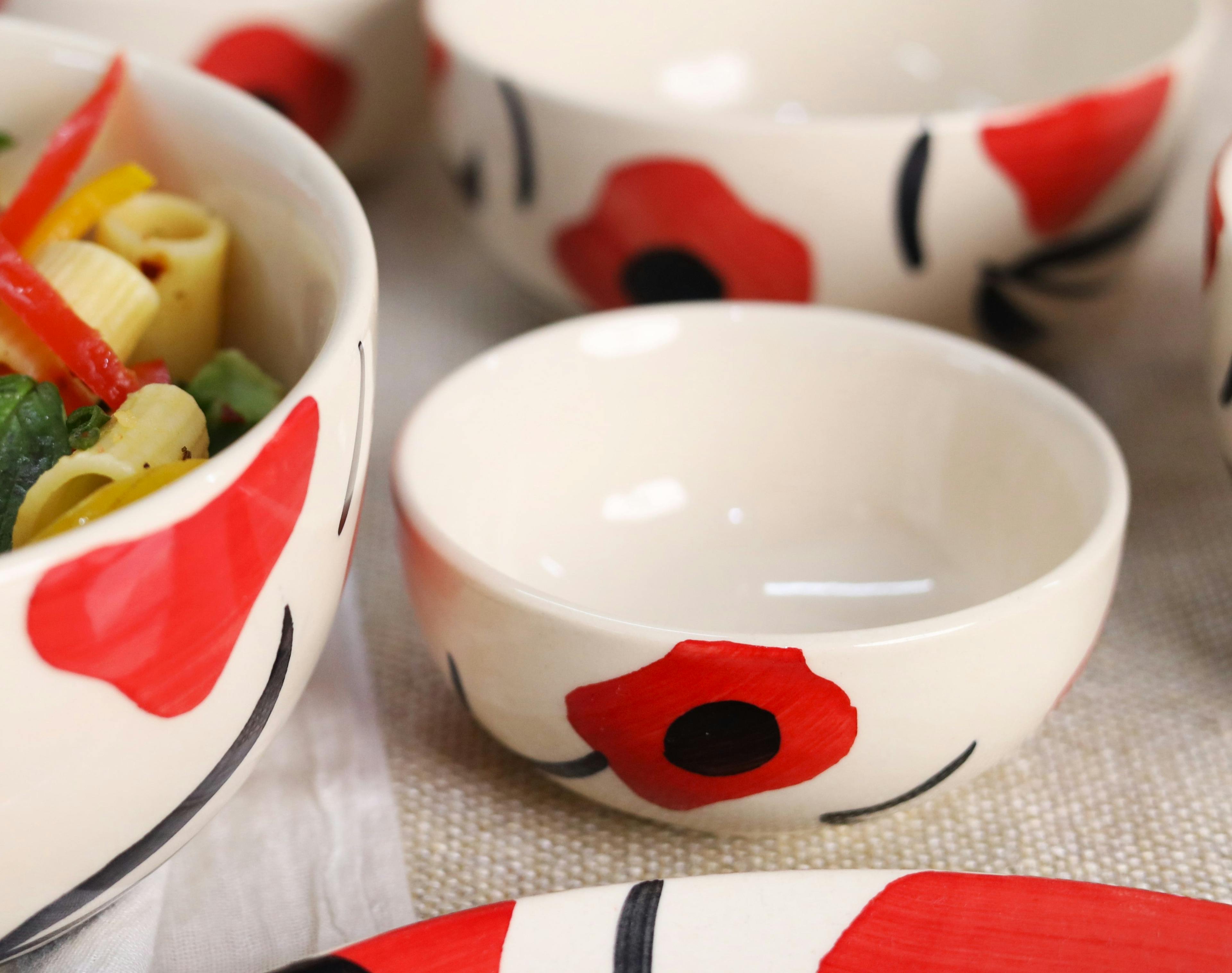 Red Poppy Portion Bowl, a product by Olive Home accent