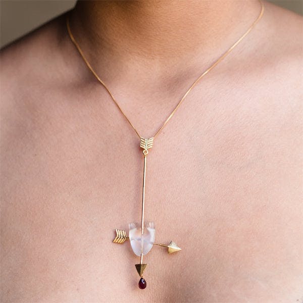 Thumbnail preview #0 for HEART Cupid's Arrow - White Pendant