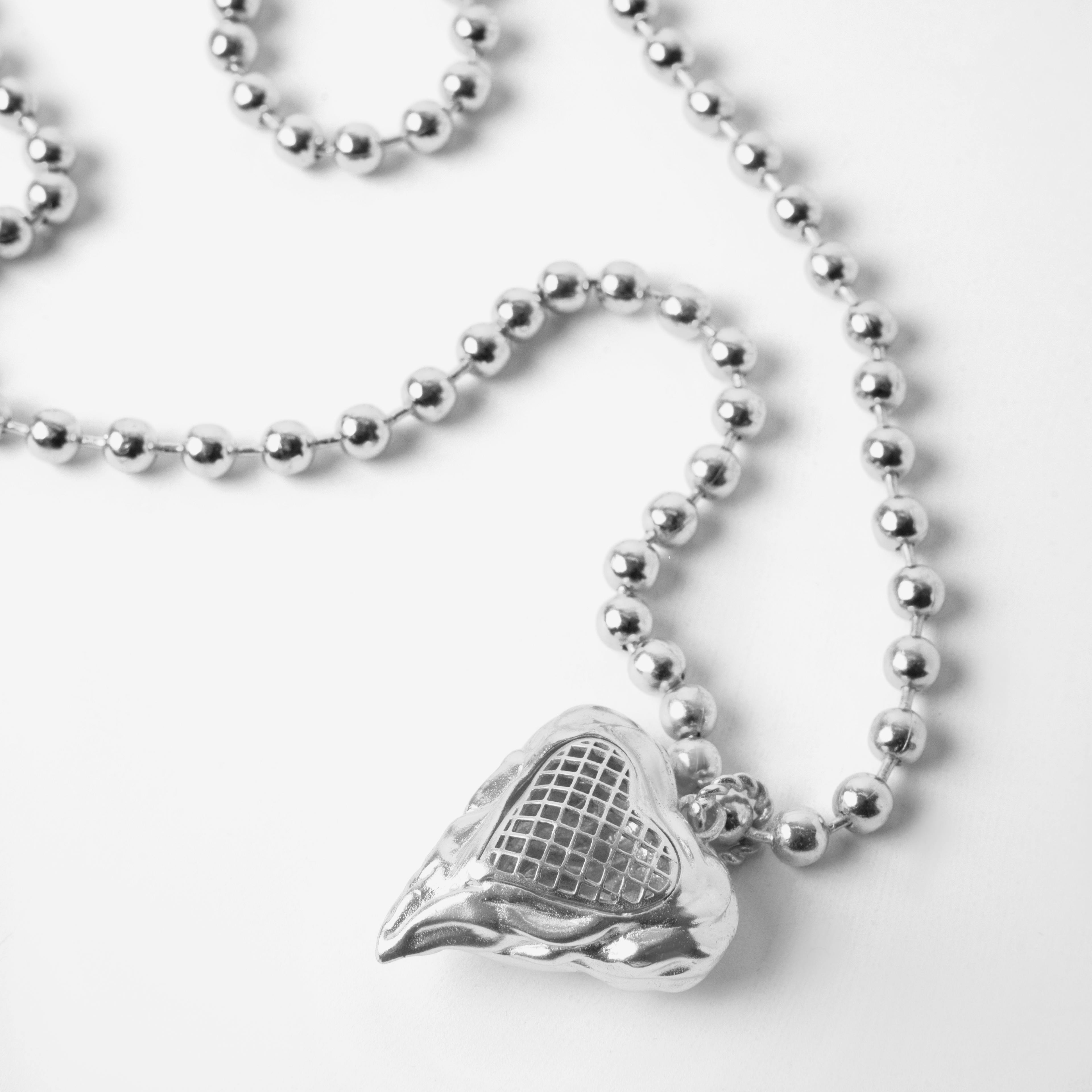 Thumbnail preview #1 for CARDI NECKLACE SILVER TONE 