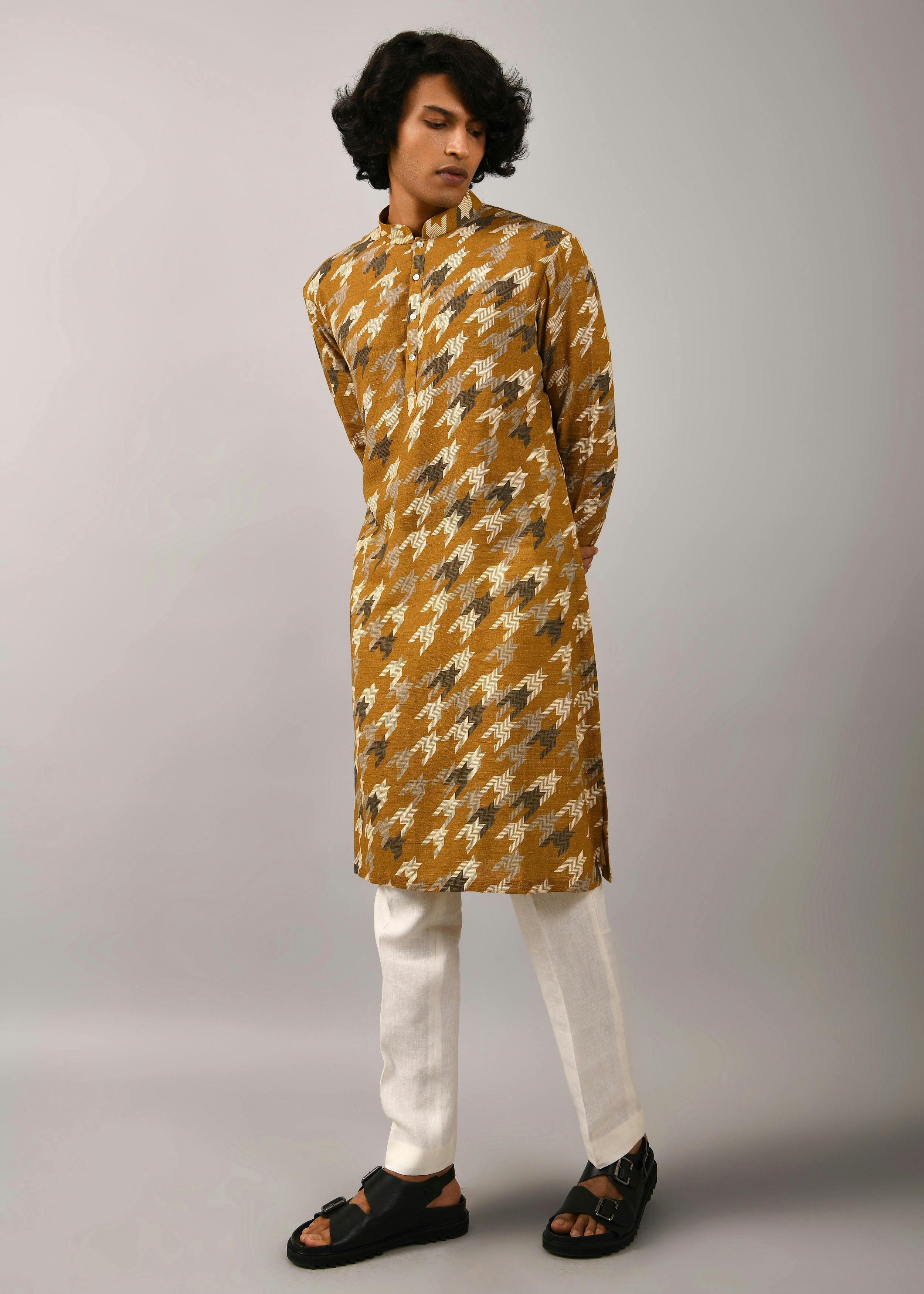 Houndstooth Printed Kurta, a product by Country Made