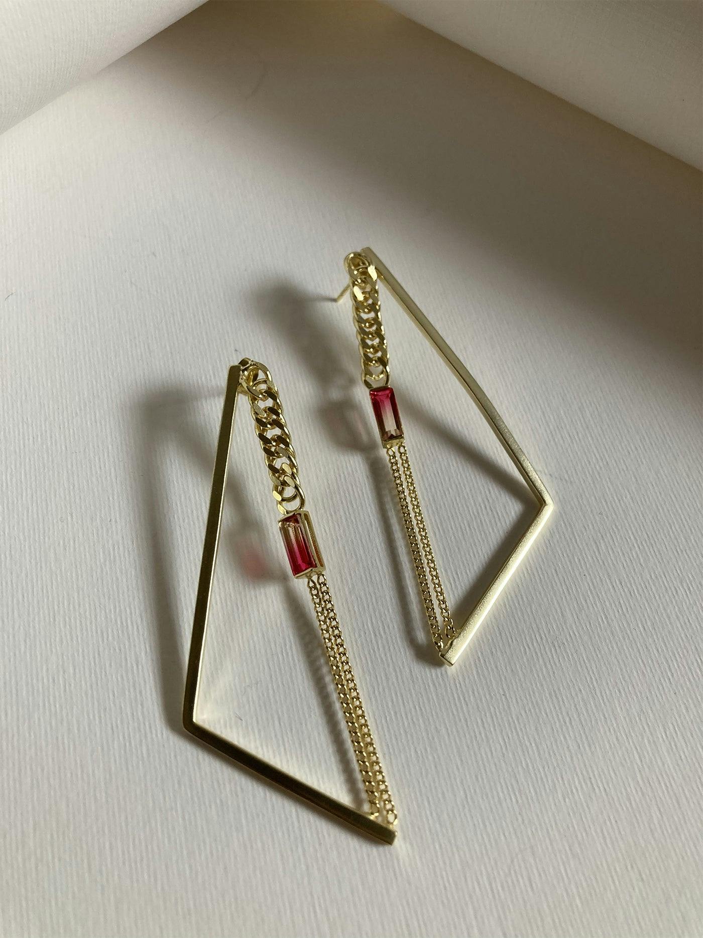 Thumbnail preview #0 for MELON DEW TRIANGLE EARRING