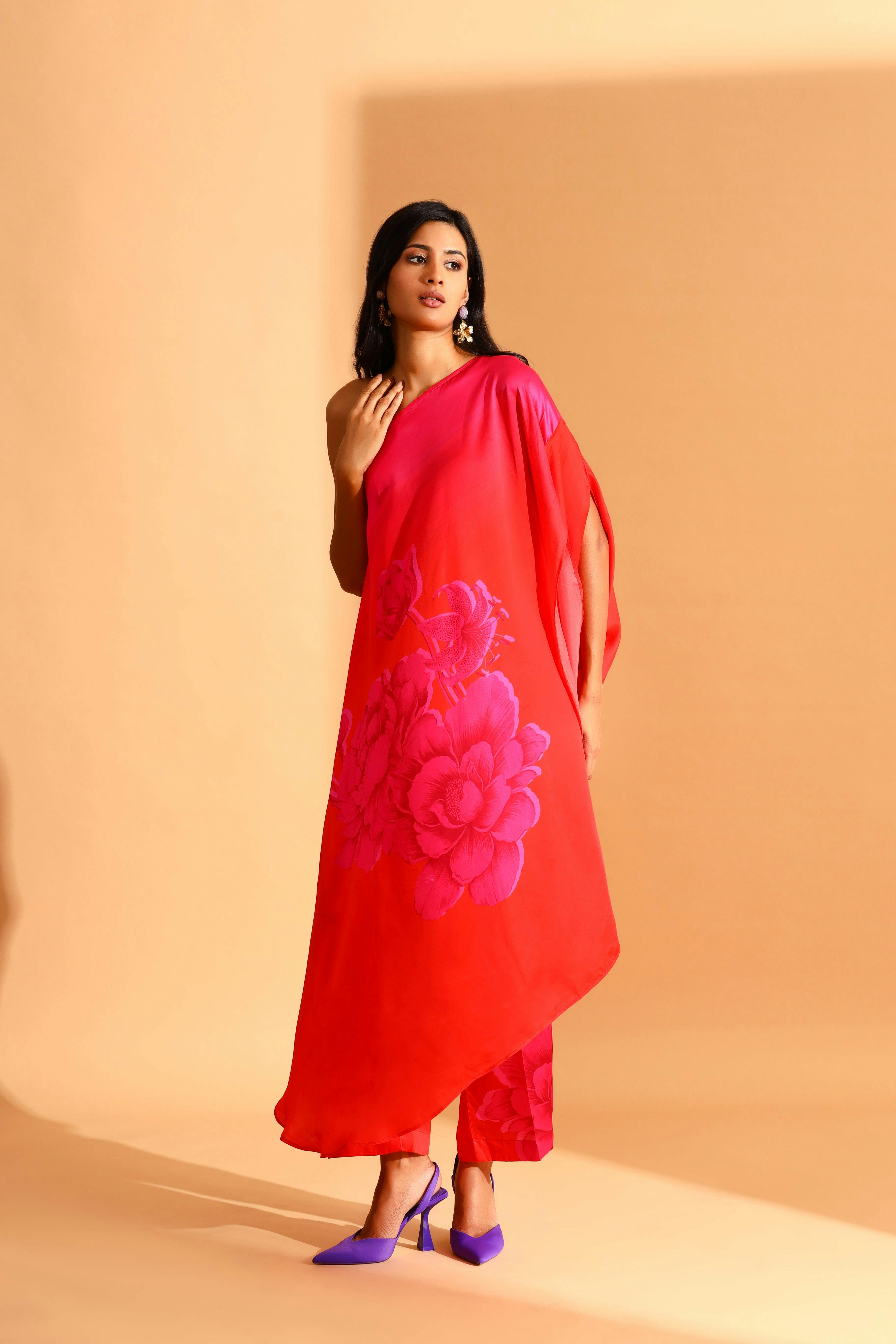 GUL ONE SHOULDER TUNIC, a product by Moh India