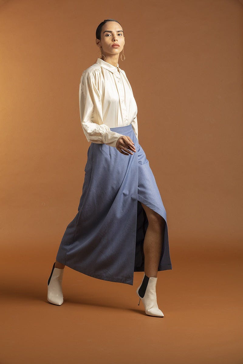 Cool Blue Slit Skirt, a product by Corpora Studio