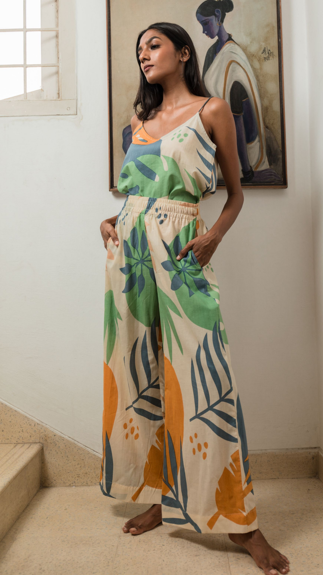 Cami & Wide Leg Pant Set - Miami Tropical, a product by Azurina