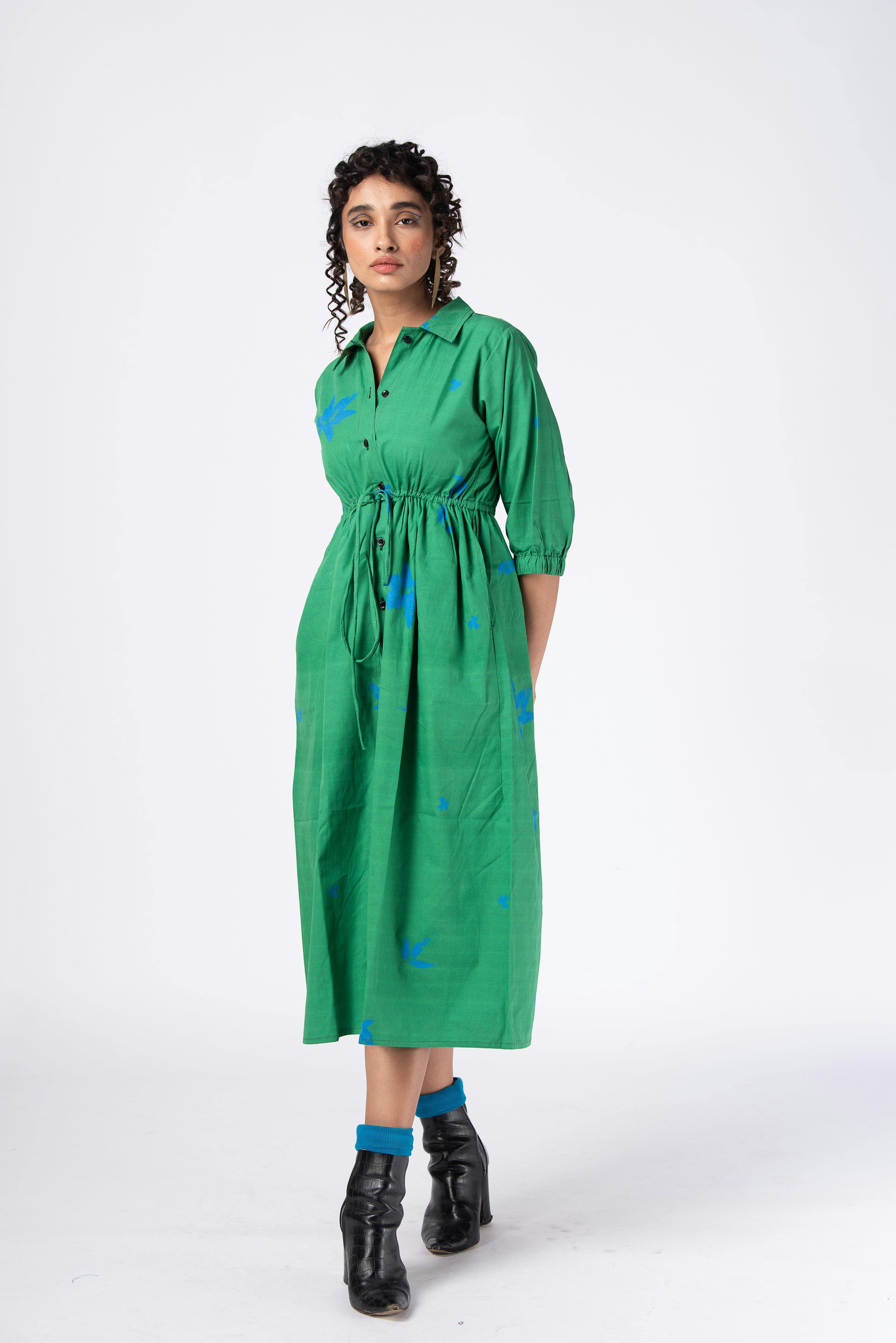 Green blossom [midi dress], a product by Radharaman