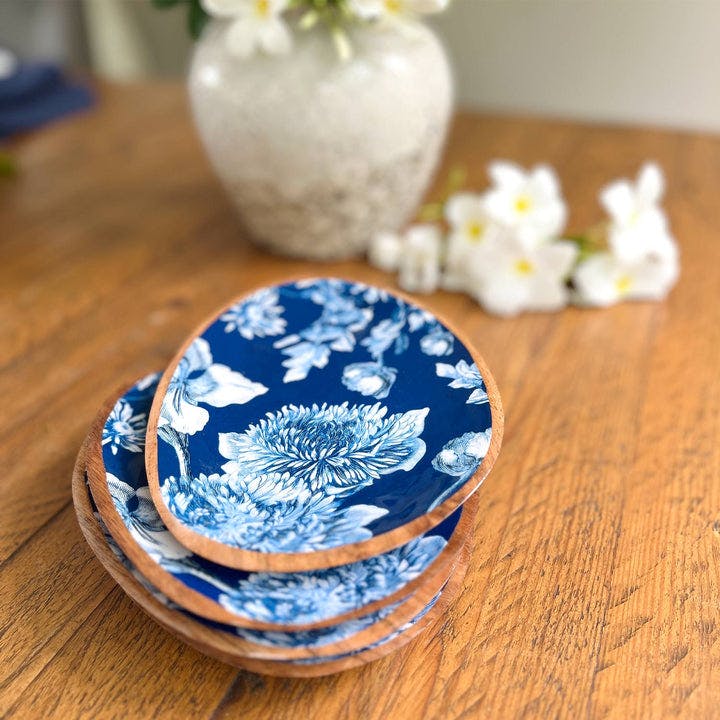 Mini Oval Plates, Set of 4 - Brittany Bleu, a product by Faaya Gifting