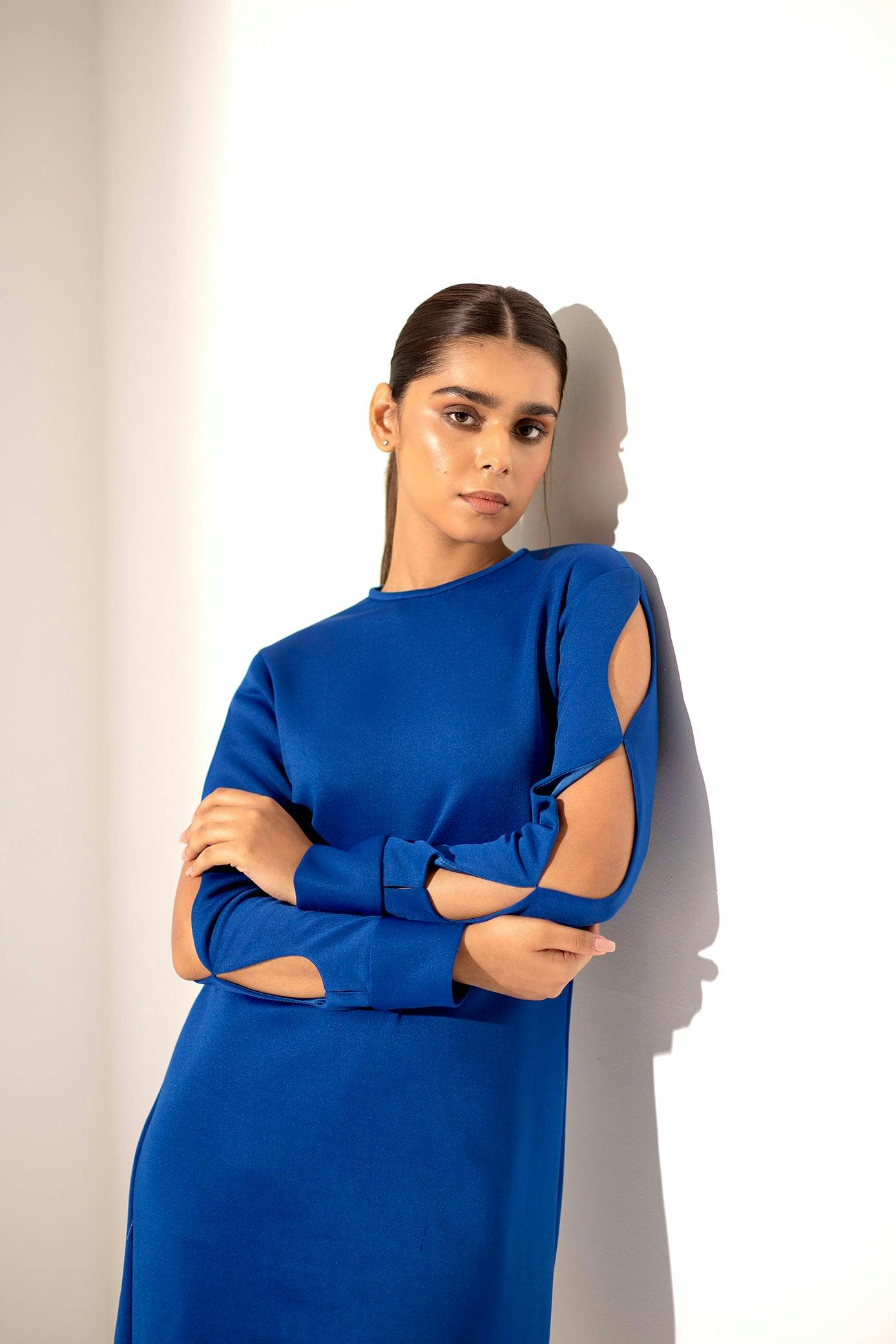 Majorelle blue dress, a product by Kritika Madan