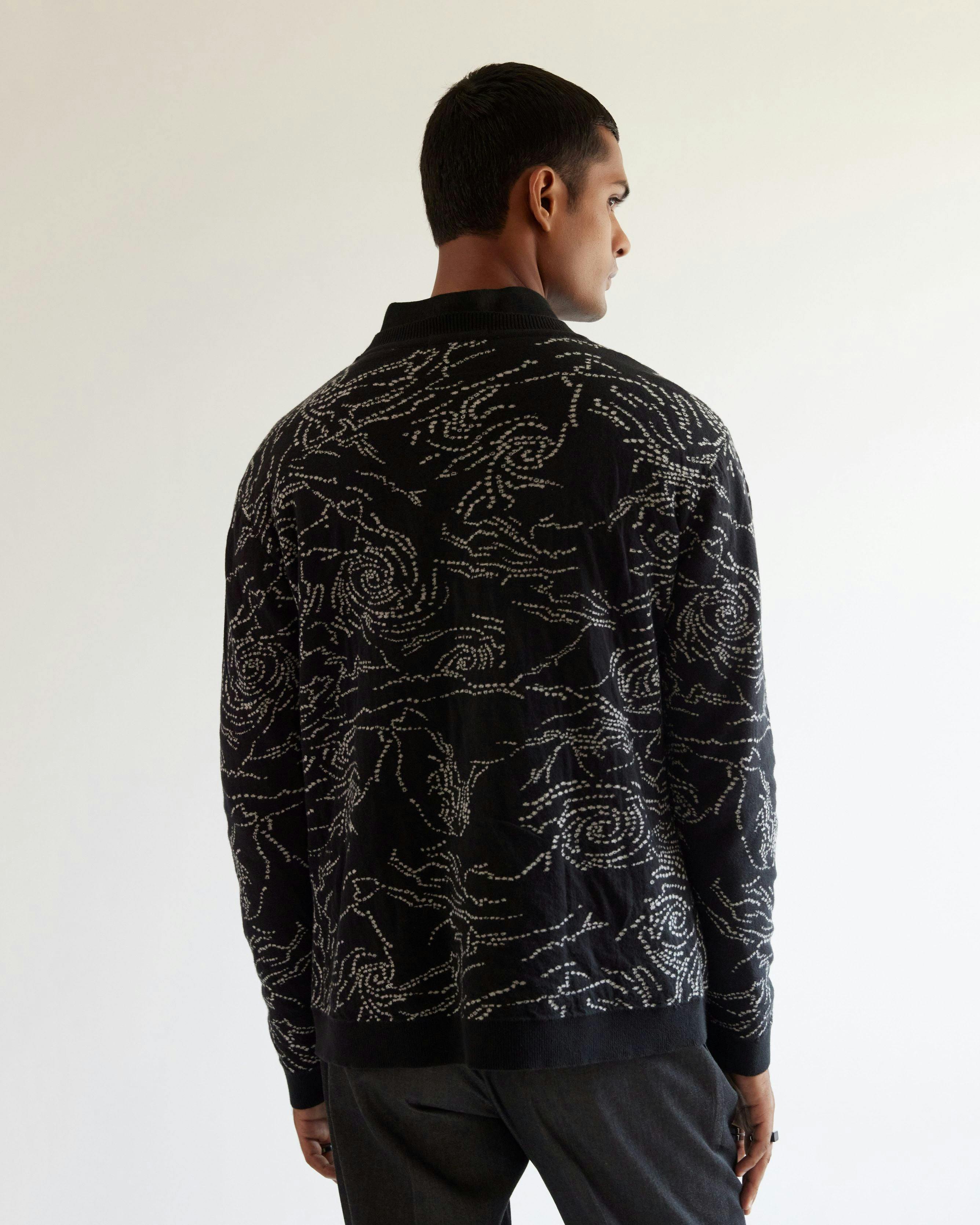 Thumbnail preview #1 for Black Hole Jacquard Sweater