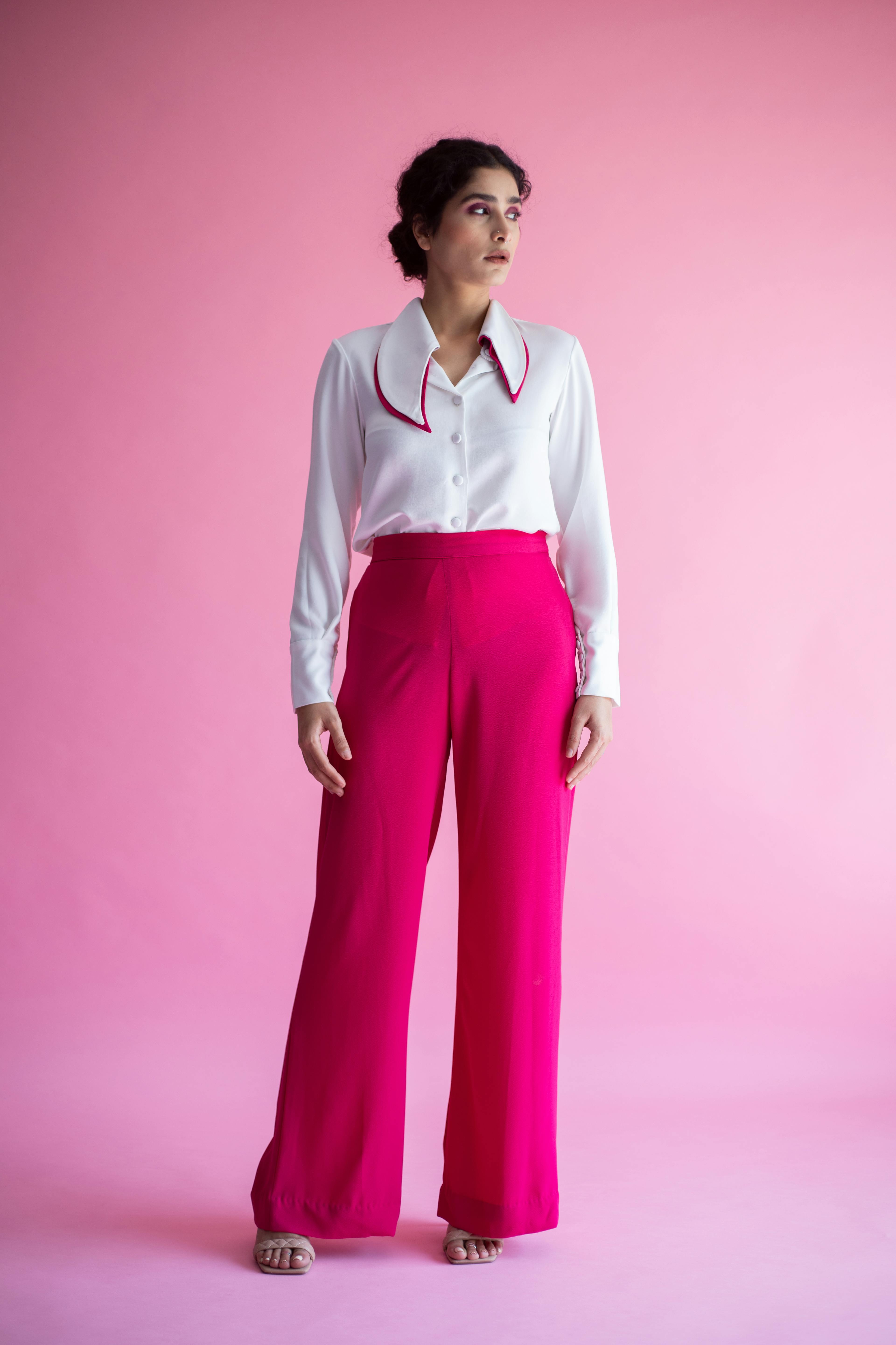 White and Pink Shirt Set, a product by Kritika Madan