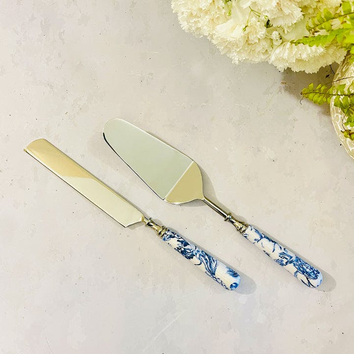 Cake Server & Knife Duo - Brittany Blanc, a product by Faaya Gifting