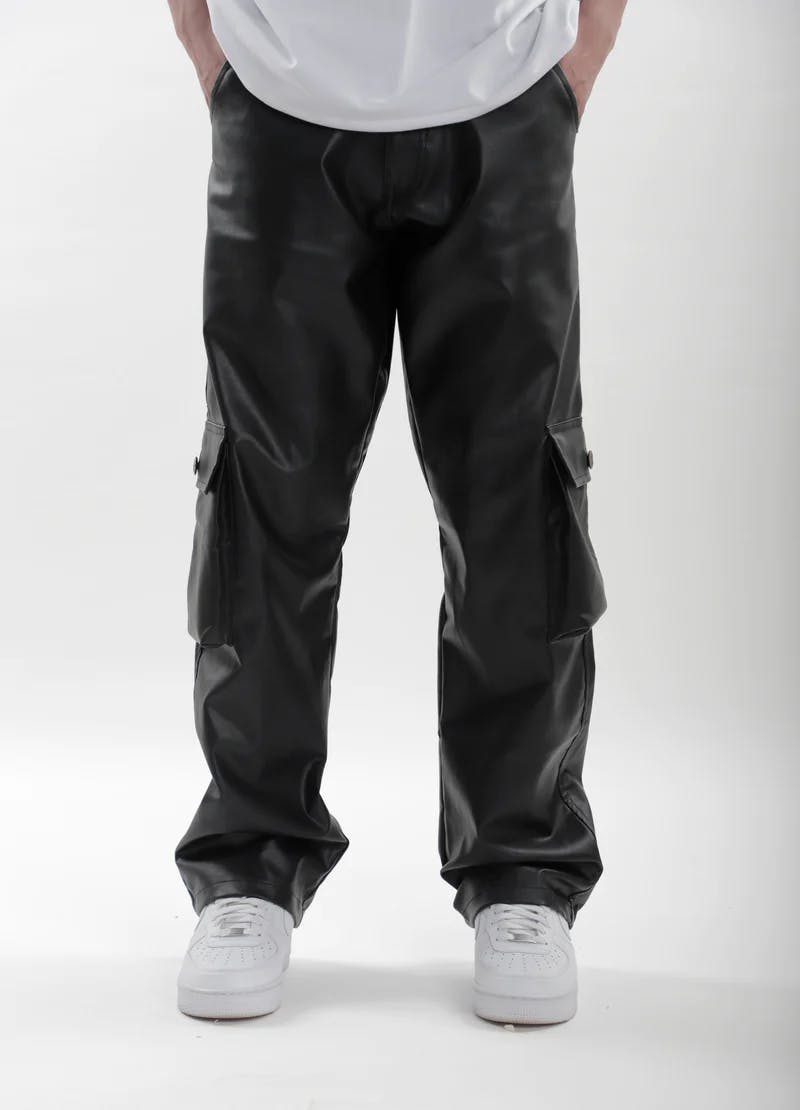 Thumbnail preview #0 for Leather Carpenter Pants - Black