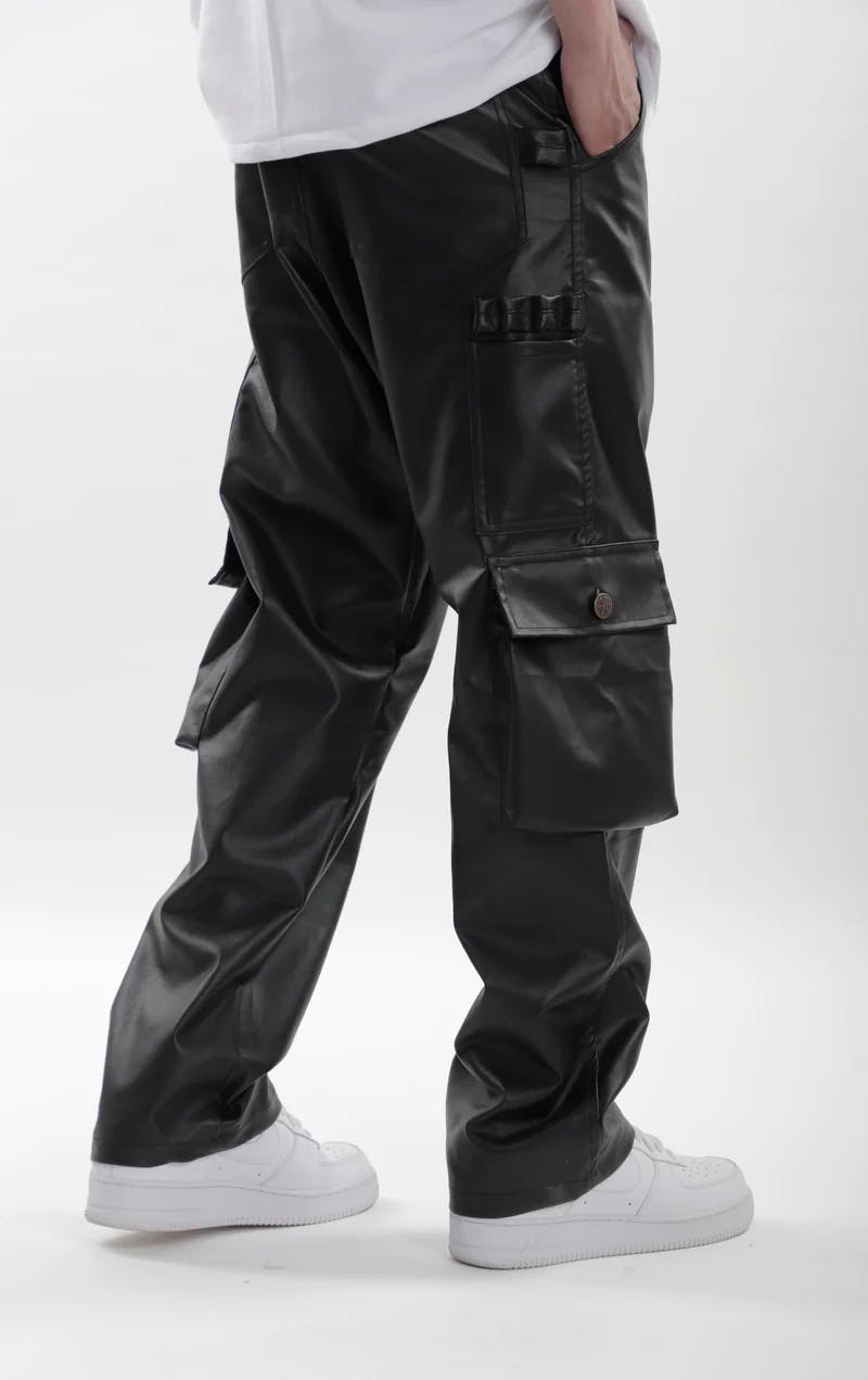 Thumbnail preview #2 for Leather Carpenter Pants - Black