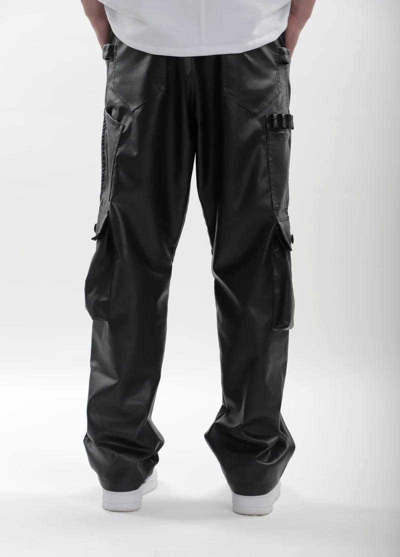 Thumbnail preview #4 for Leather Carpenter Pants - Black