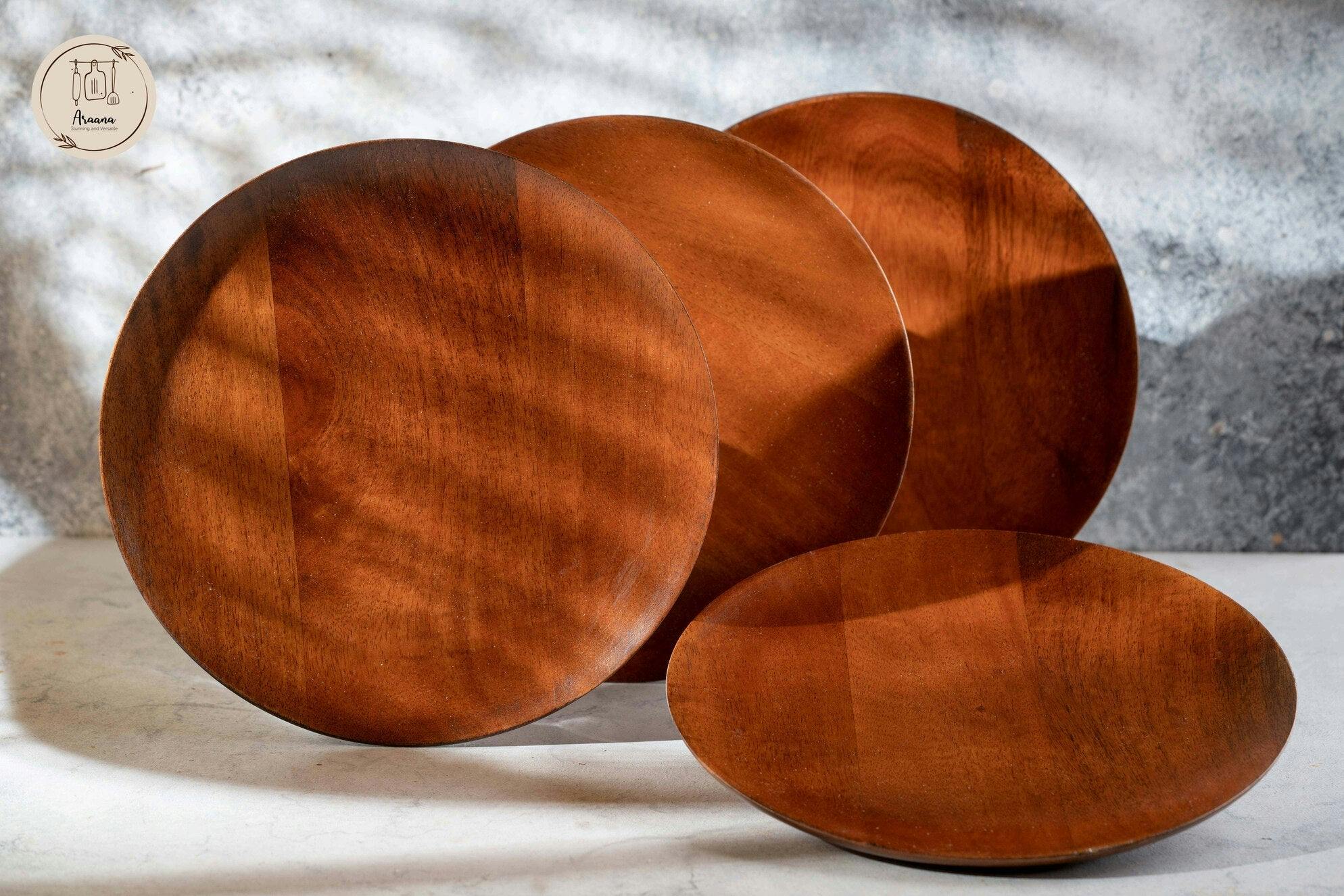 Chakr- Wooden Plates | Brown | Set Of 4, a product by Hello December