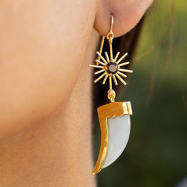 Thumbnail preview #0 for AVANI Faux Tiger Claw Sunburst Earrings