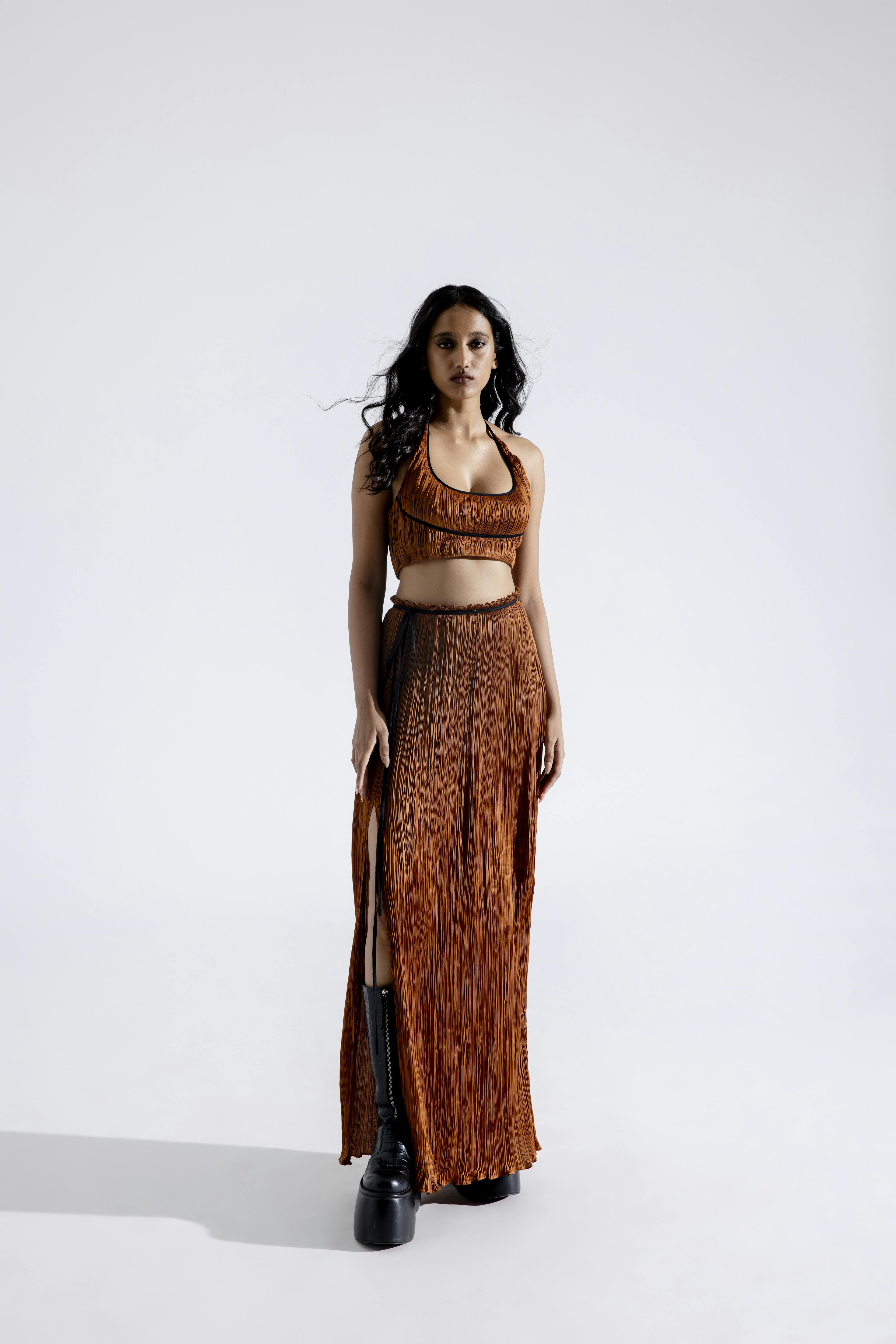 Bronze Ruched Skirt, a product by AROKA