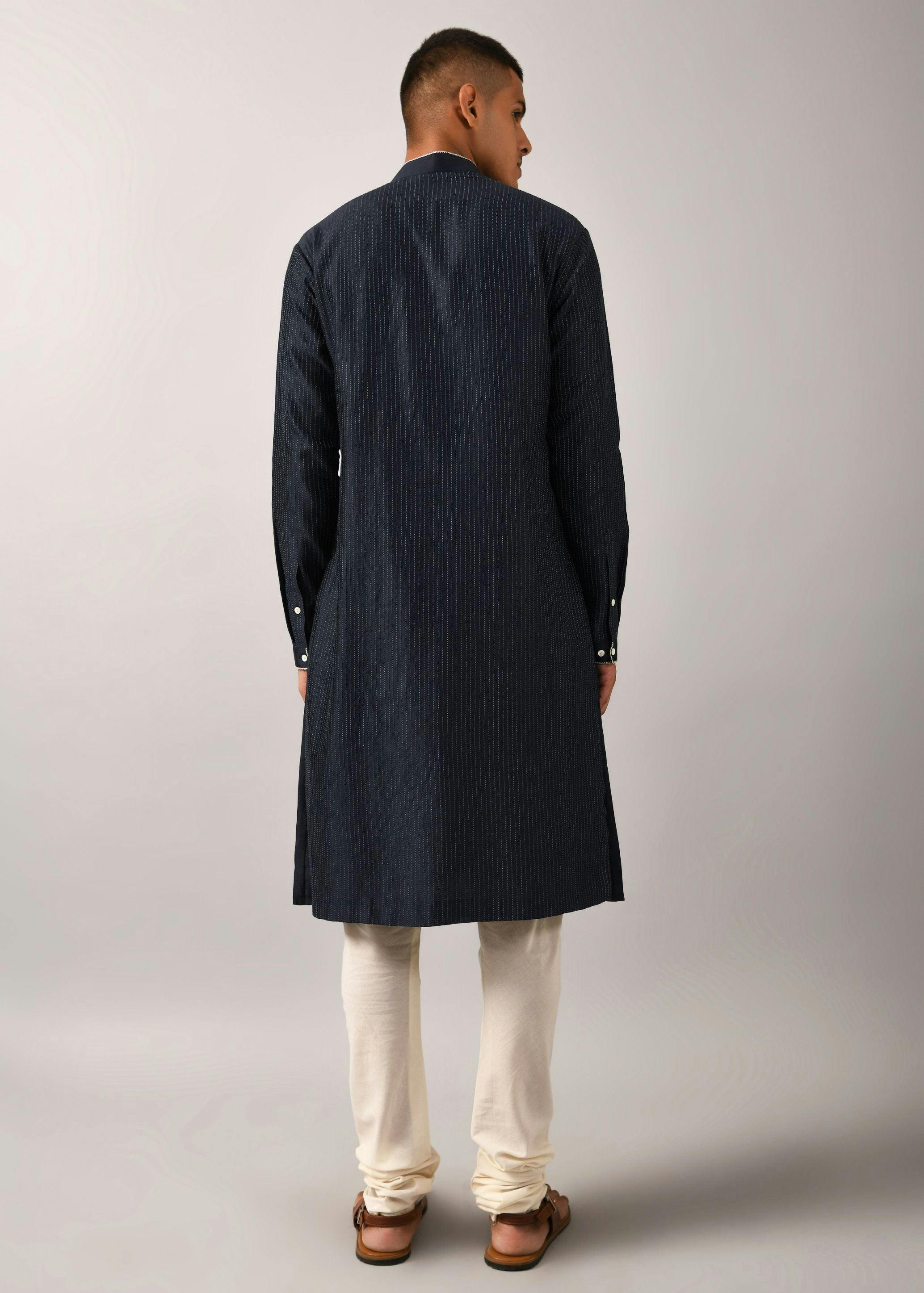 Thumbnail preview #3 for Navy Fence Wire Kurta Set