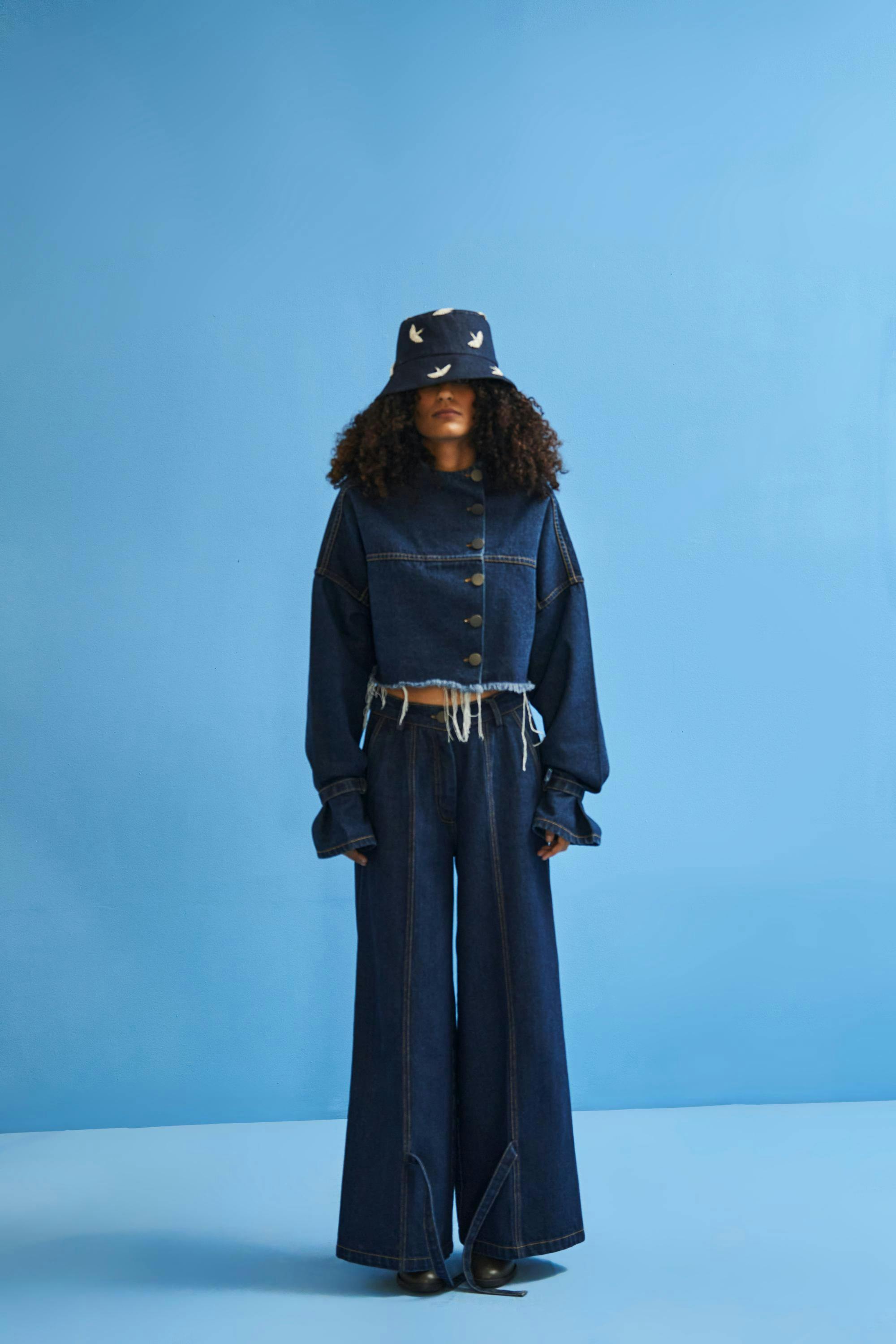 Denim Cropped Jacket, a product by Siddhant Agrawal Label