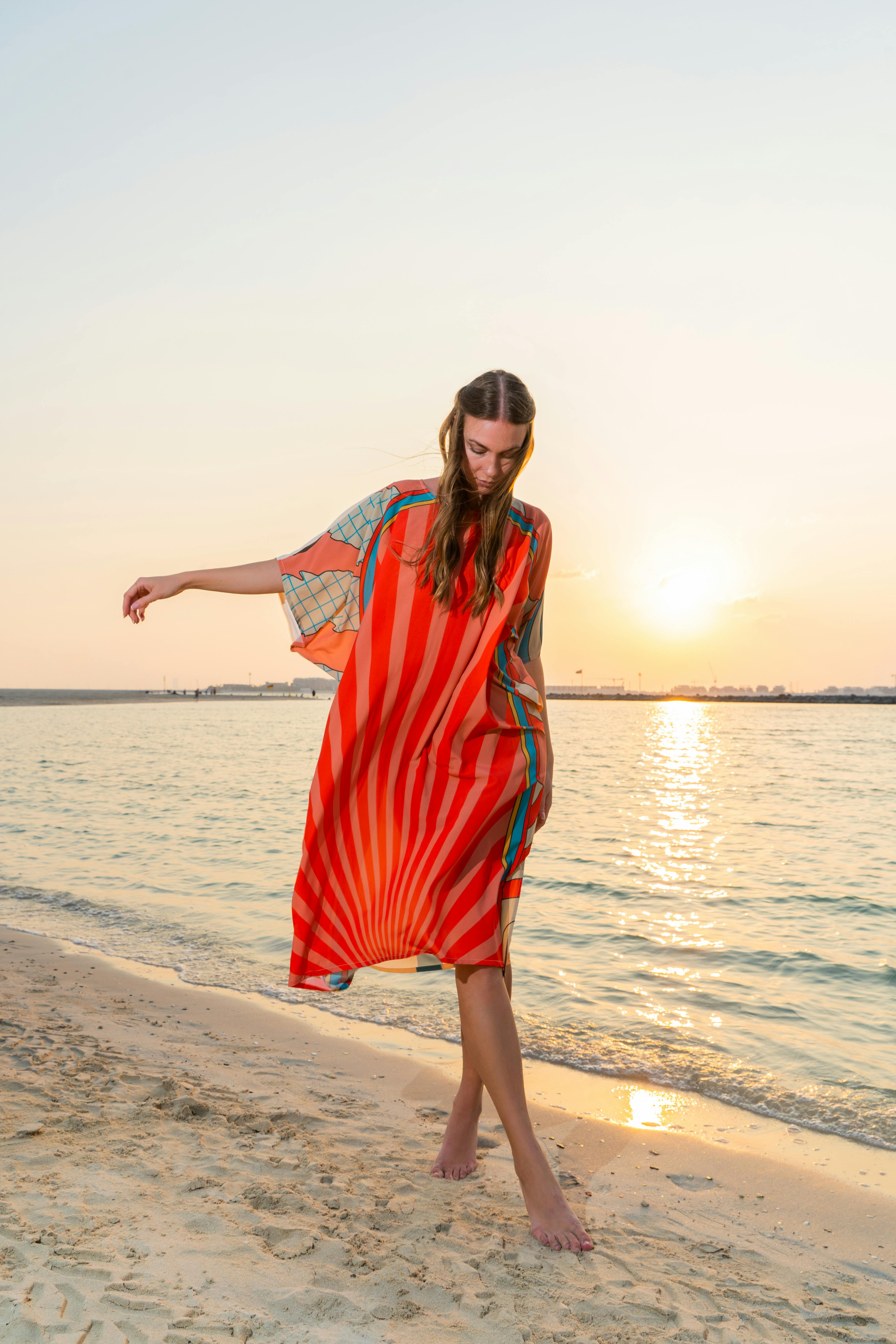 Shore Kaftan Dress – Multicolour, a product by DHARA SHETH DUBAI