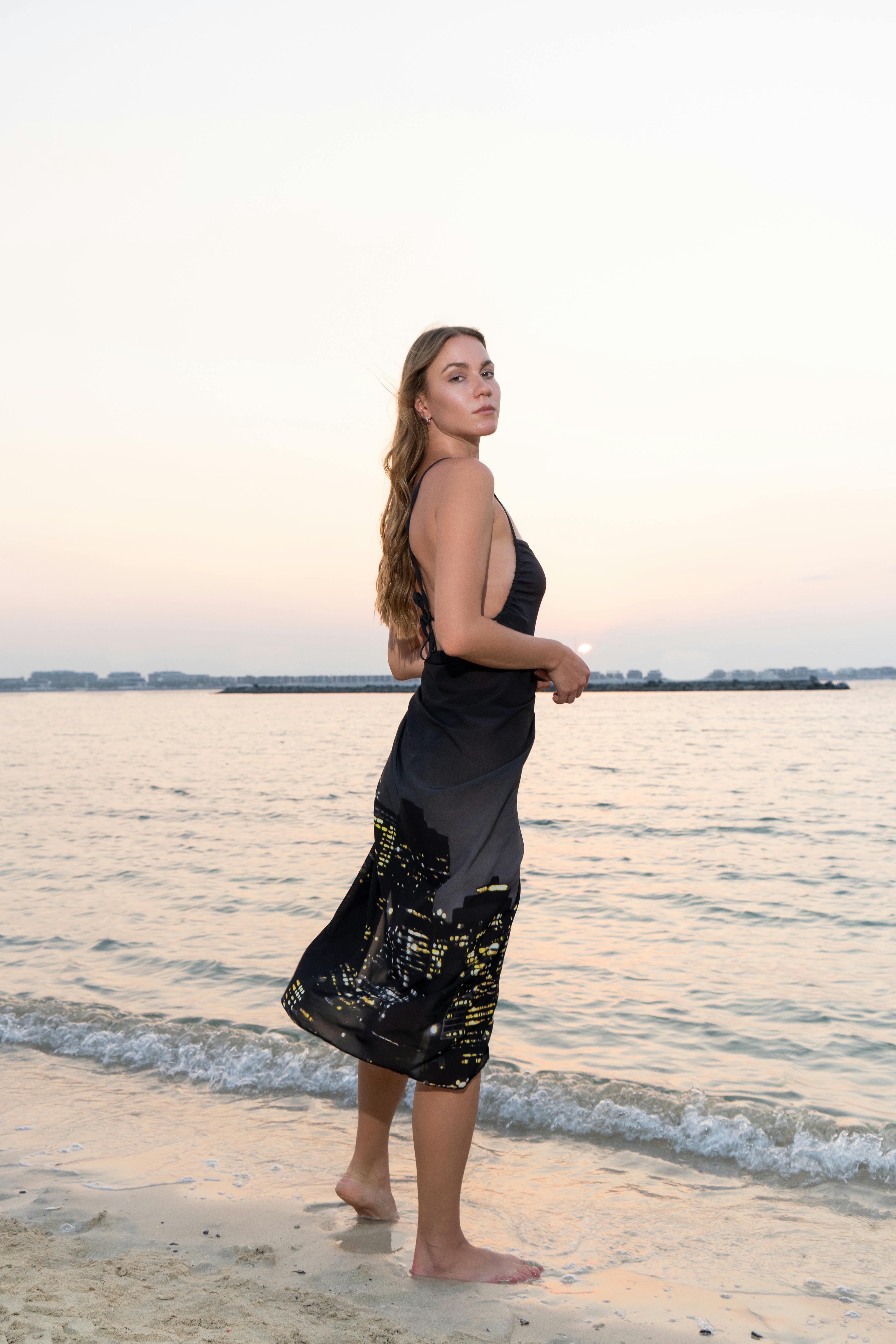 Midnight Mind Sarong - Beach Cover Up, a product by DHARA SHETH DUBAI