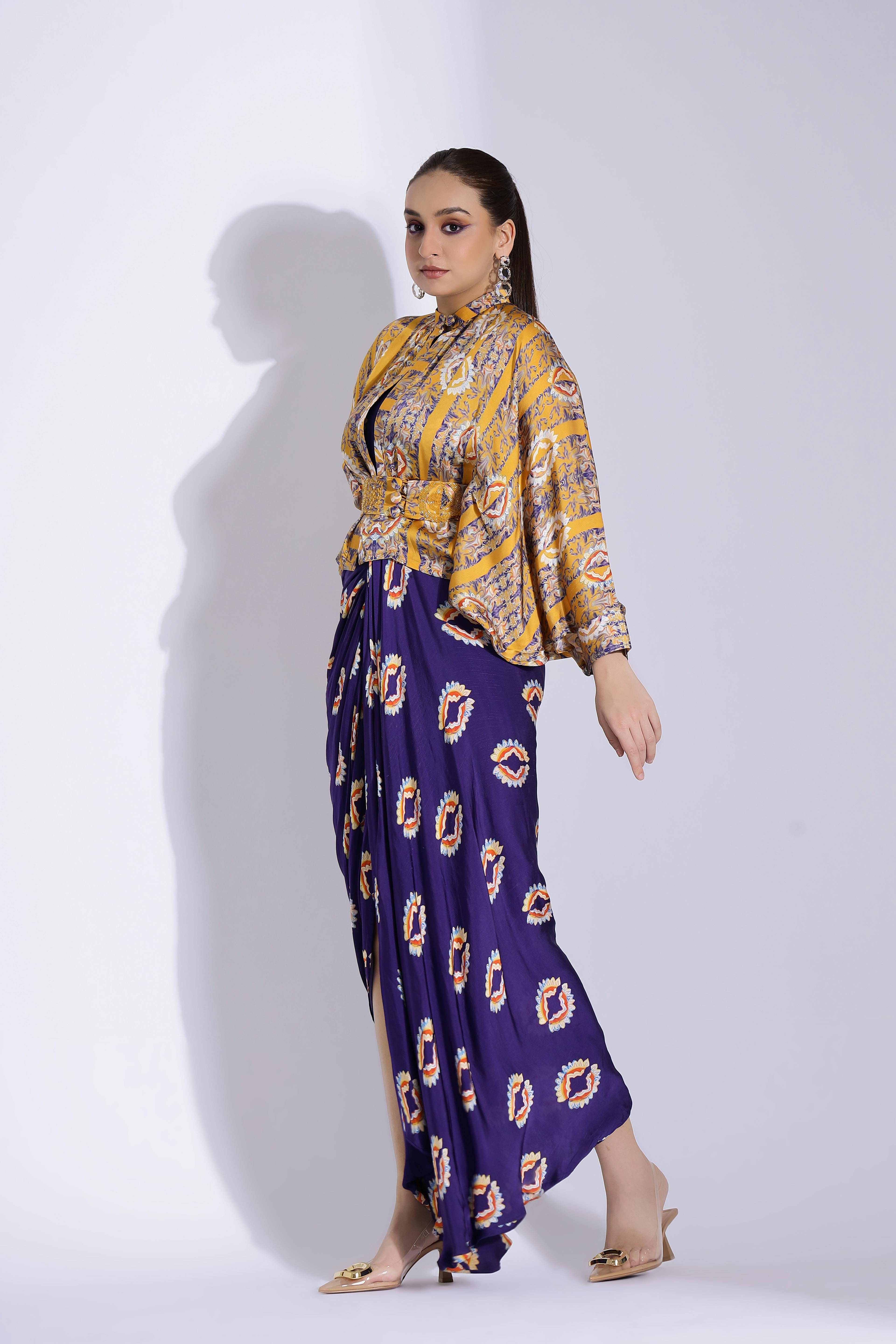 Gown with Kimono shirt , a product by Studio Surbhi