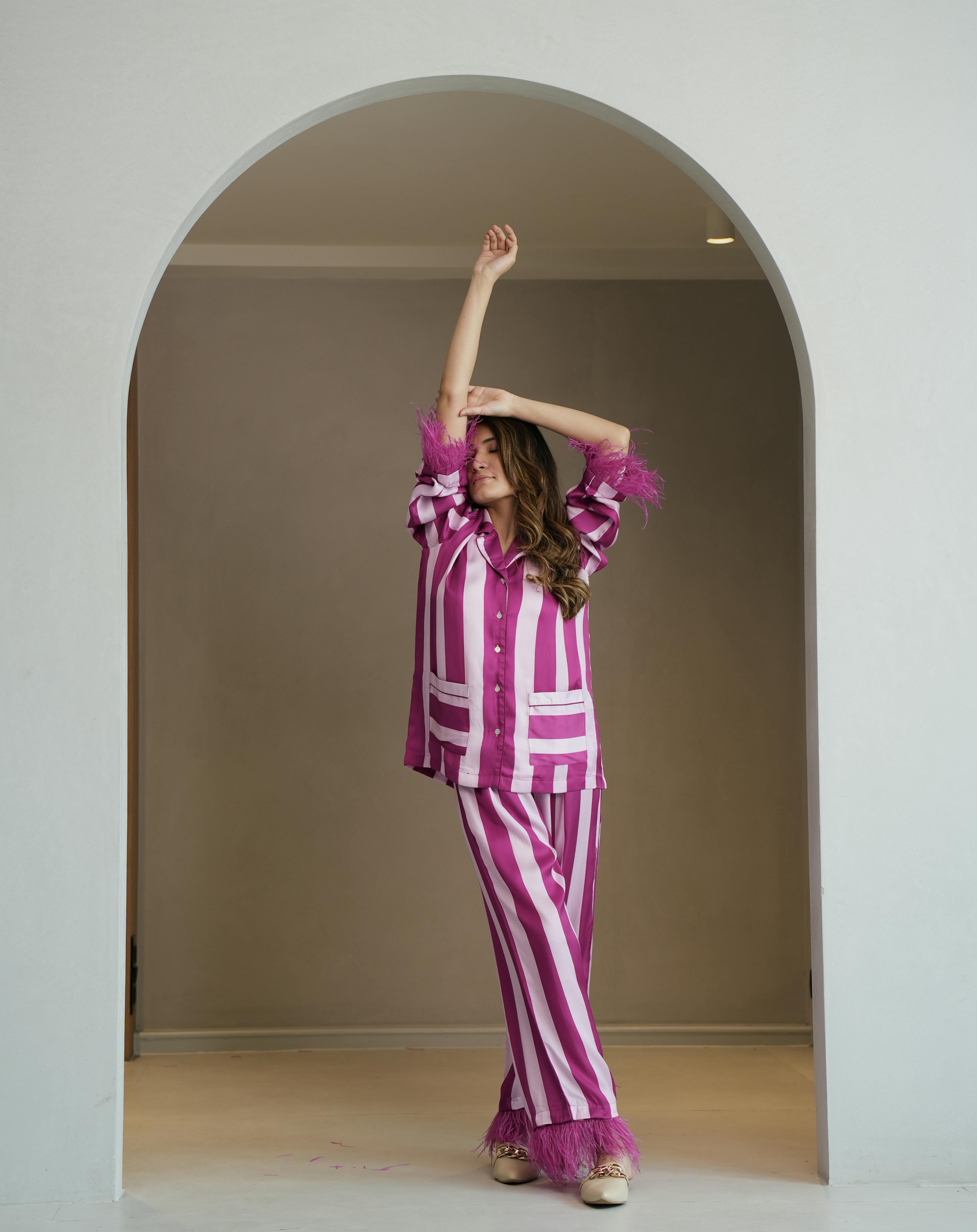 Life Of The Party - Vegan Silk Feather Pyjama Set  , a product by Bodii